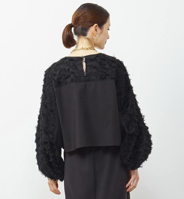Soffitto「異素材使いカットジャガードブラウス」|シャツ・ブラウス|