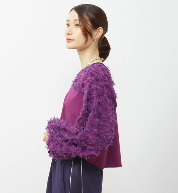 Soffitto「異素材使いカットジャガードブラウス」|シャツ・ブラウス|