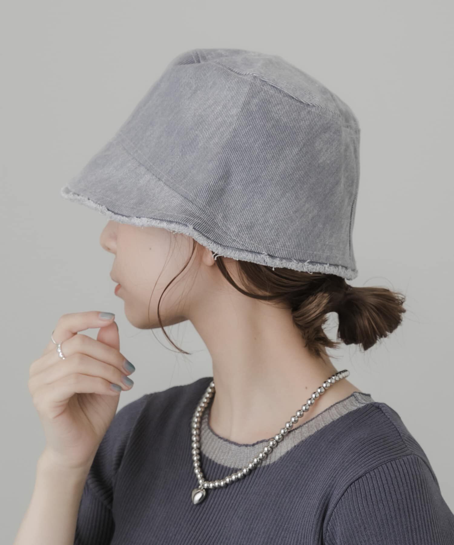 SMELLY「デニムフリンジハット」|ハット|グレー系その他