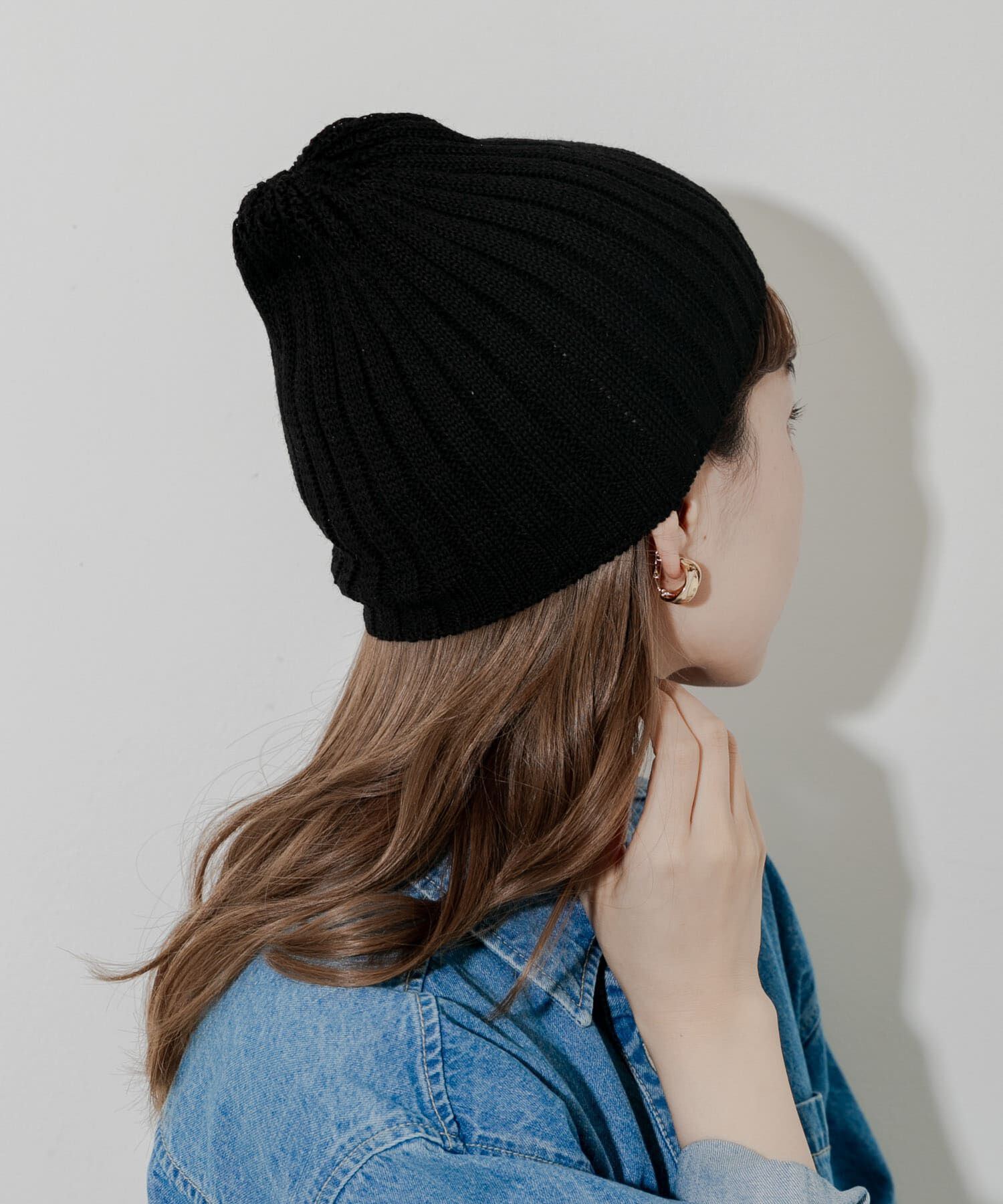 SMELLY「コットンリネンリブビーニー」|ニット帽|