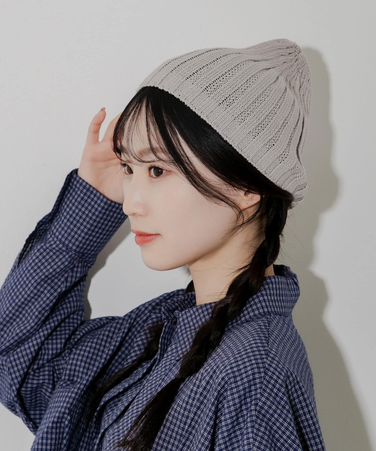 SMELLY「コットンリネンリブビーニー」|ニット帽|