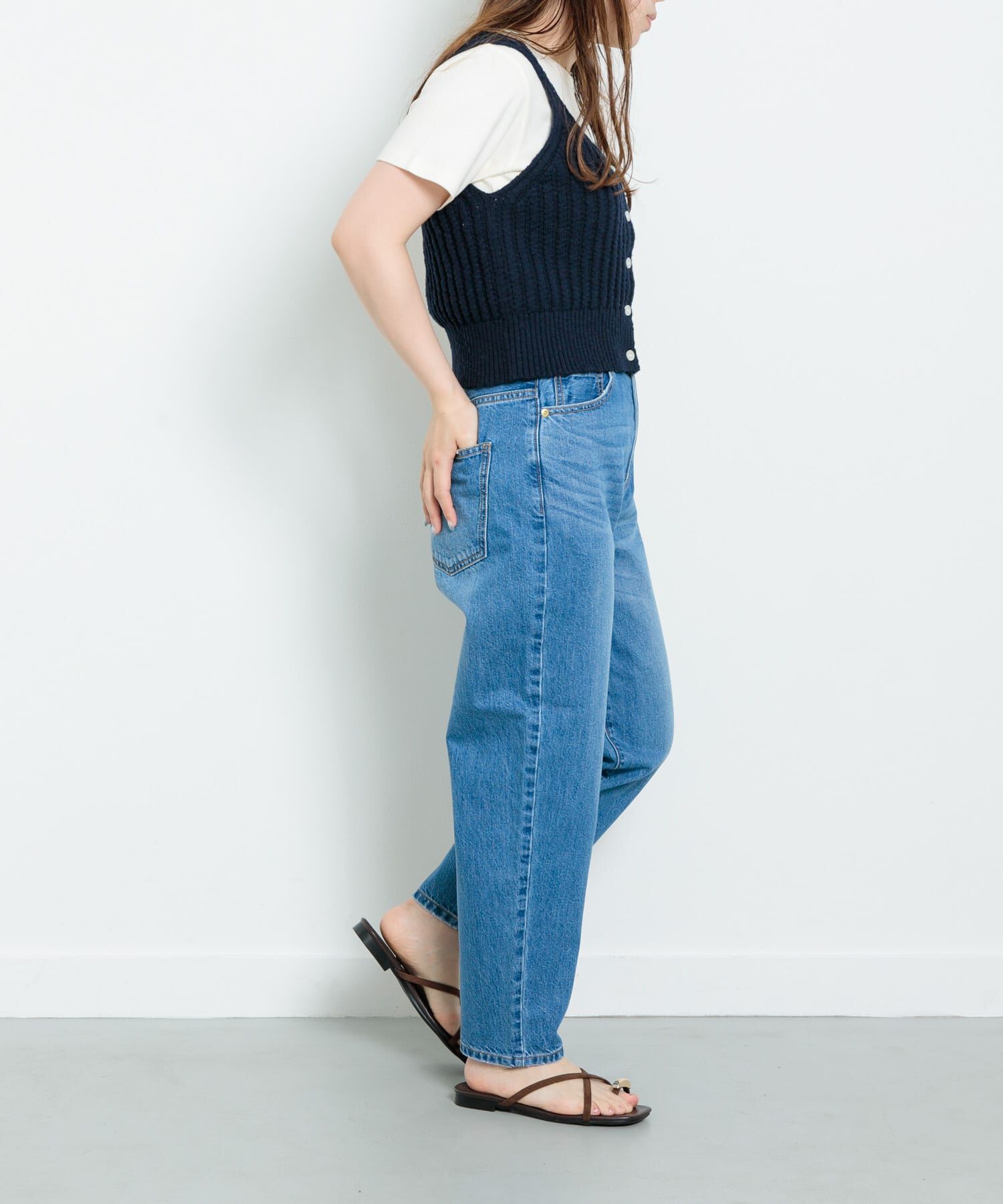 Sonny Label 「『34サイズ/低身長向けも展開』ワイドテーパードデニム」|デニム|