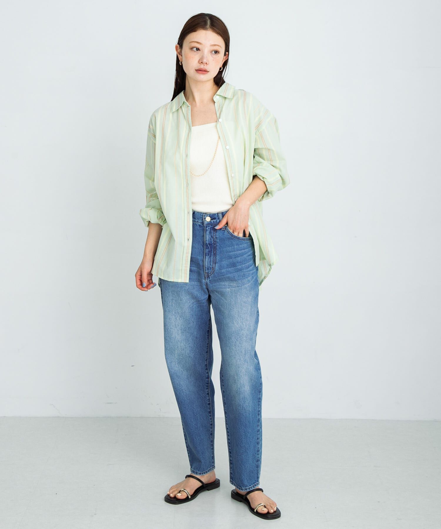 Sonny Label 「『34サイズ/低身長向けも展開』ワイドテーパードデニム」|デニム|