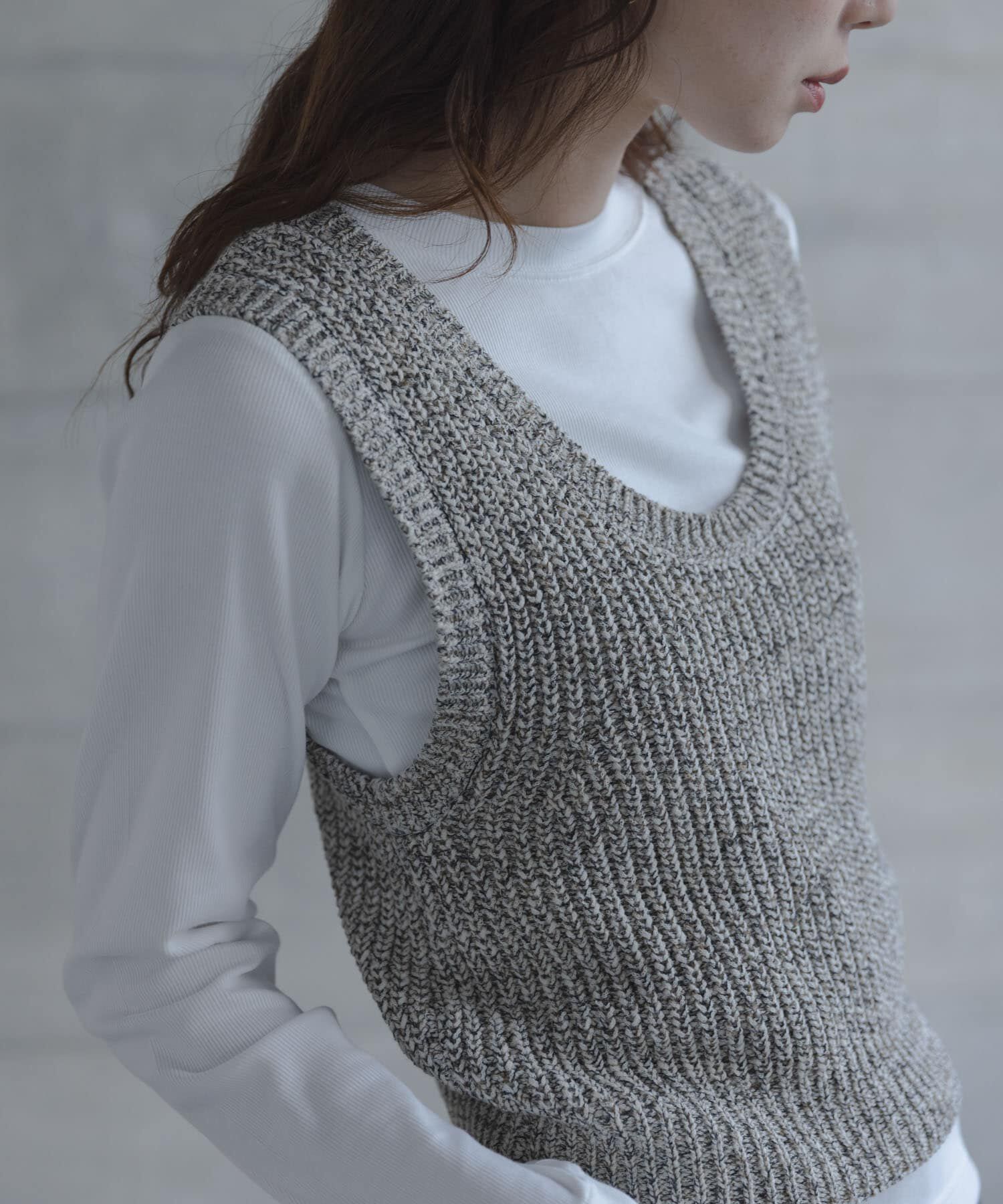 Sonny Label 「メランジテープヤーンUネックニットベスト」|ベスト・ジレ|