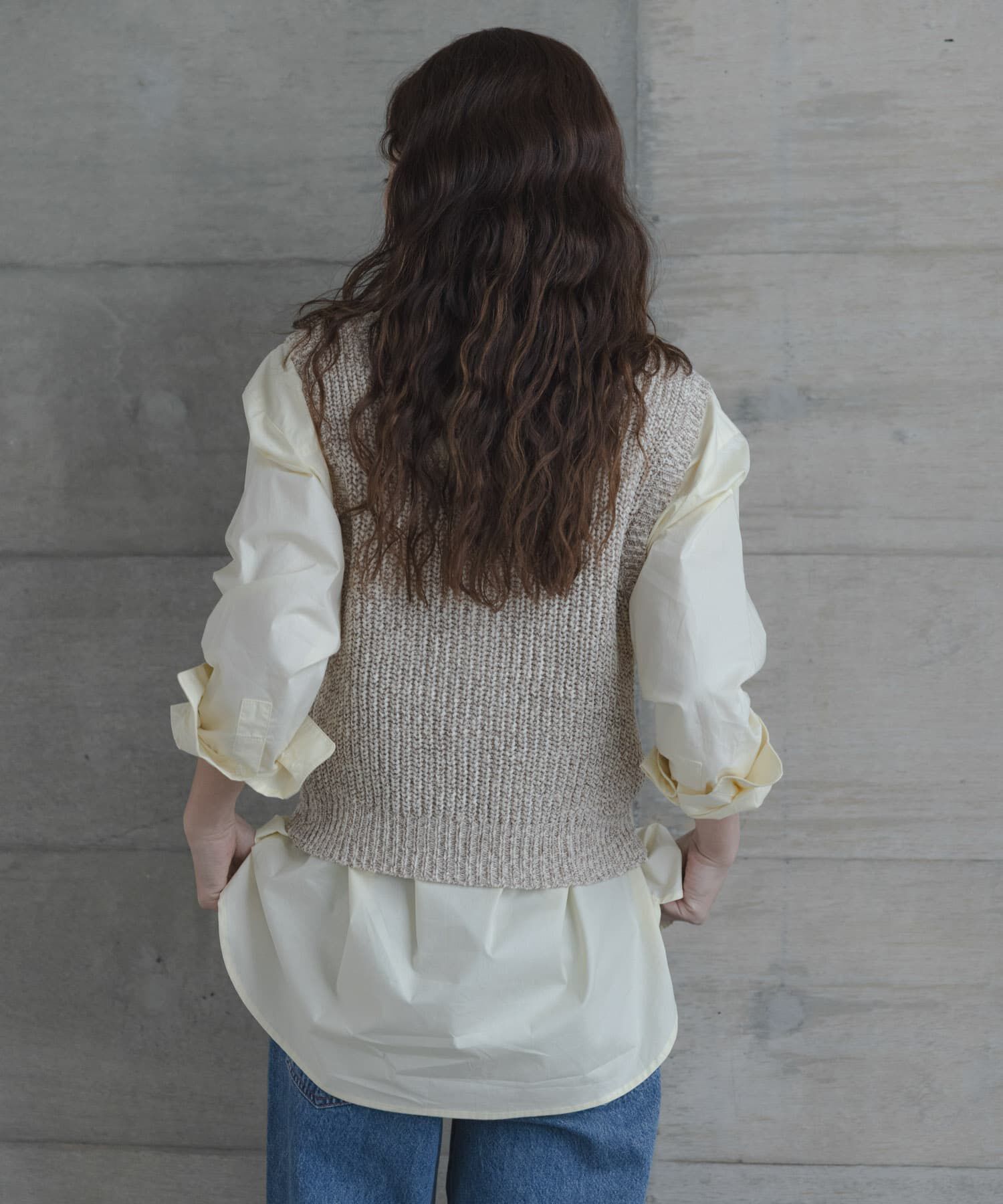 Sonny Label 「メランジテープヤーンUネックニットベスト」|ベスト・ジレ|