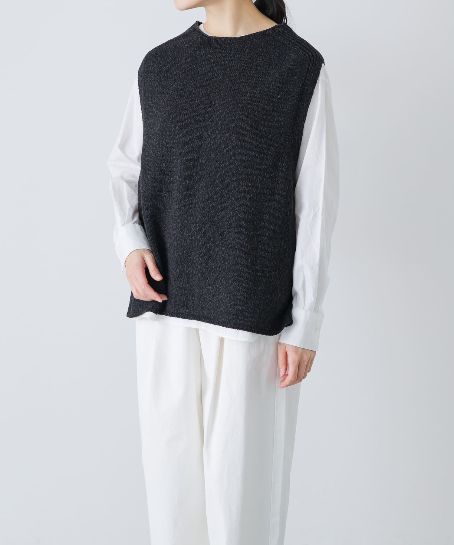 かぐれ「テープヤーンニットベスト」|ベスト・ジレ|