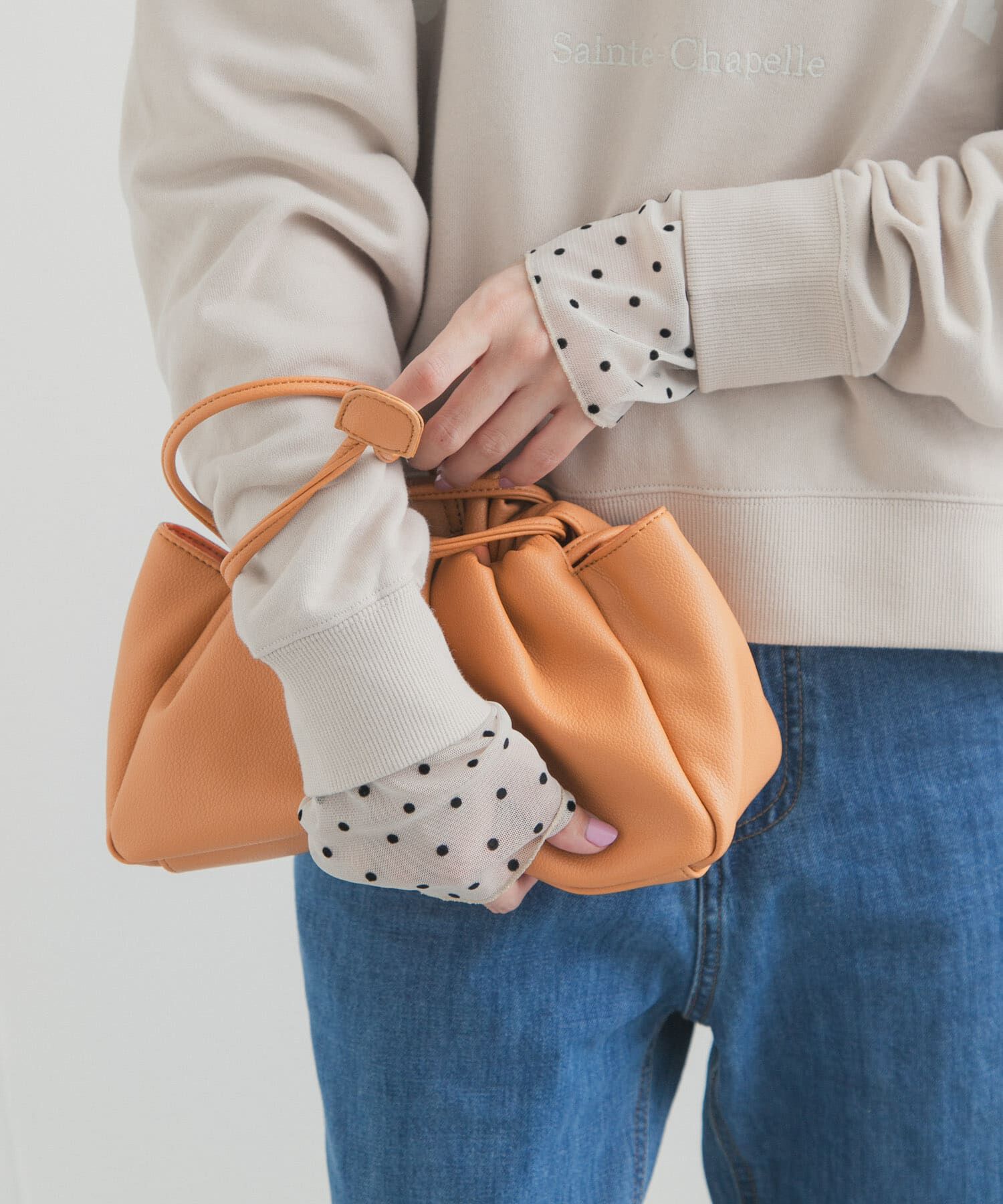 URBAN RESEARCH DOORS「袖ドット柄切替ロングスリーブTシャツ」|Tシャツ・カットソー|