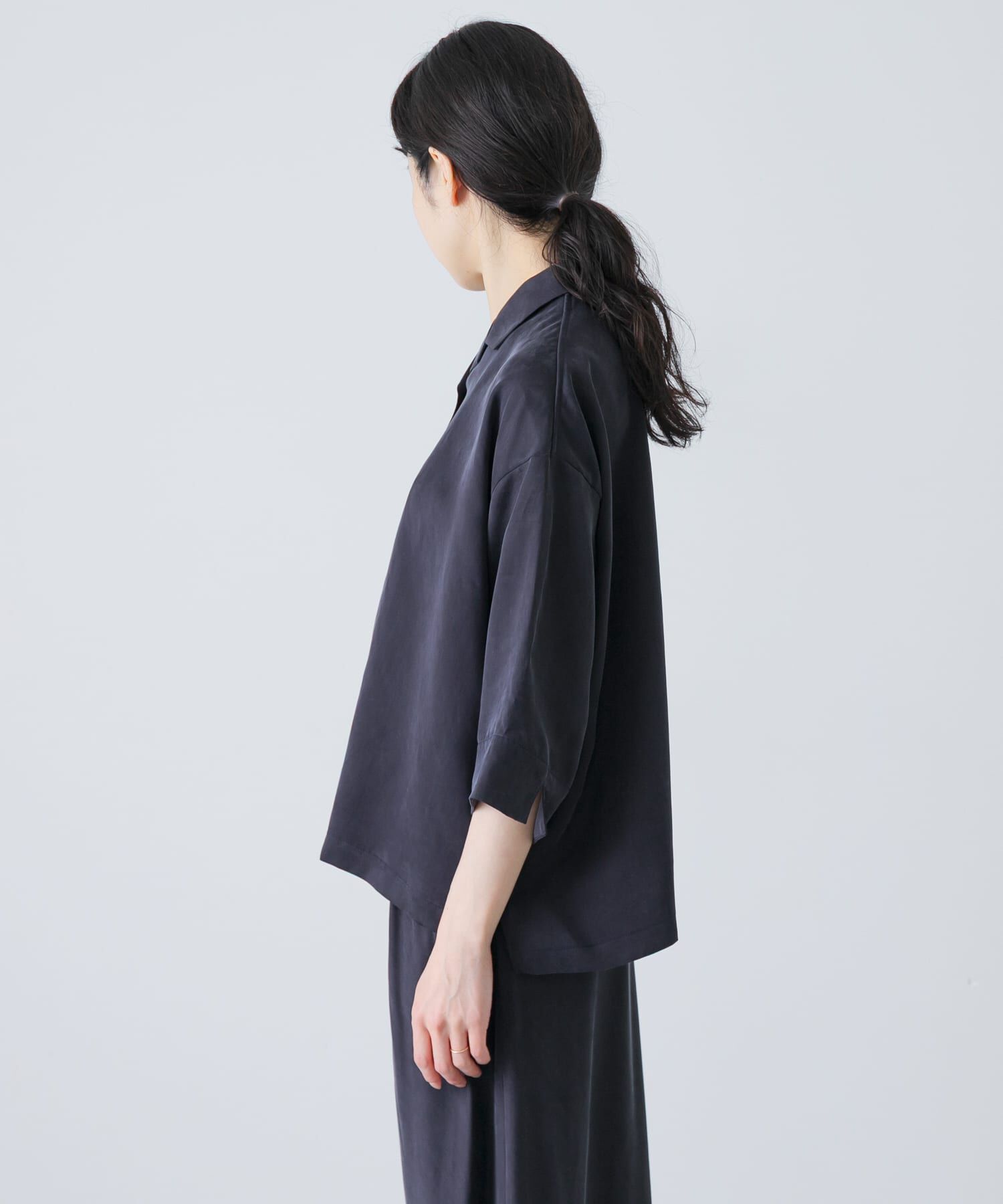 かぐれ「キュプラオープンカラーシャツ」|シャツ・ブラウス|