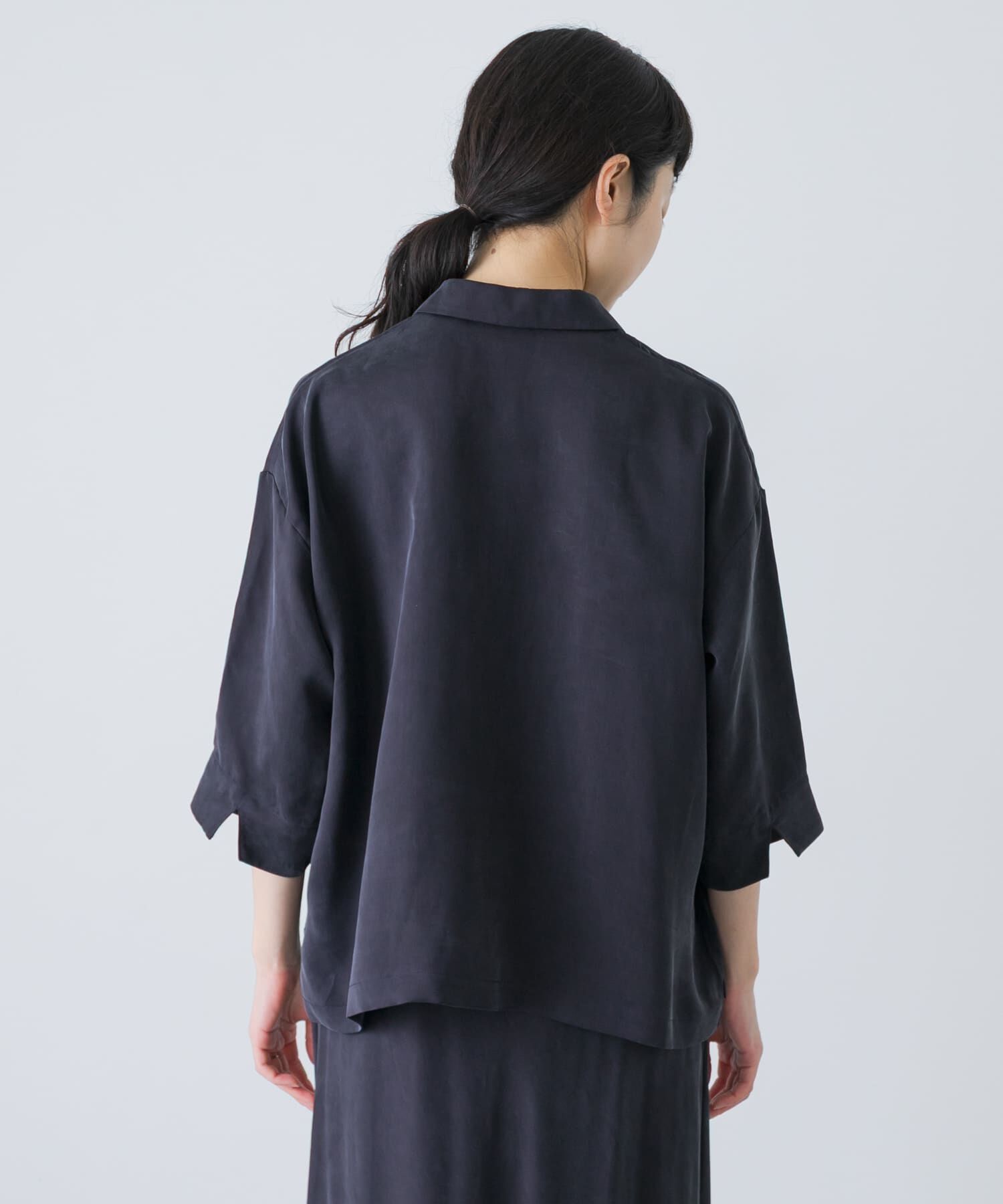 かぐれ「キュプラオープンカラーシャツ」|シャツ・ブラウス|