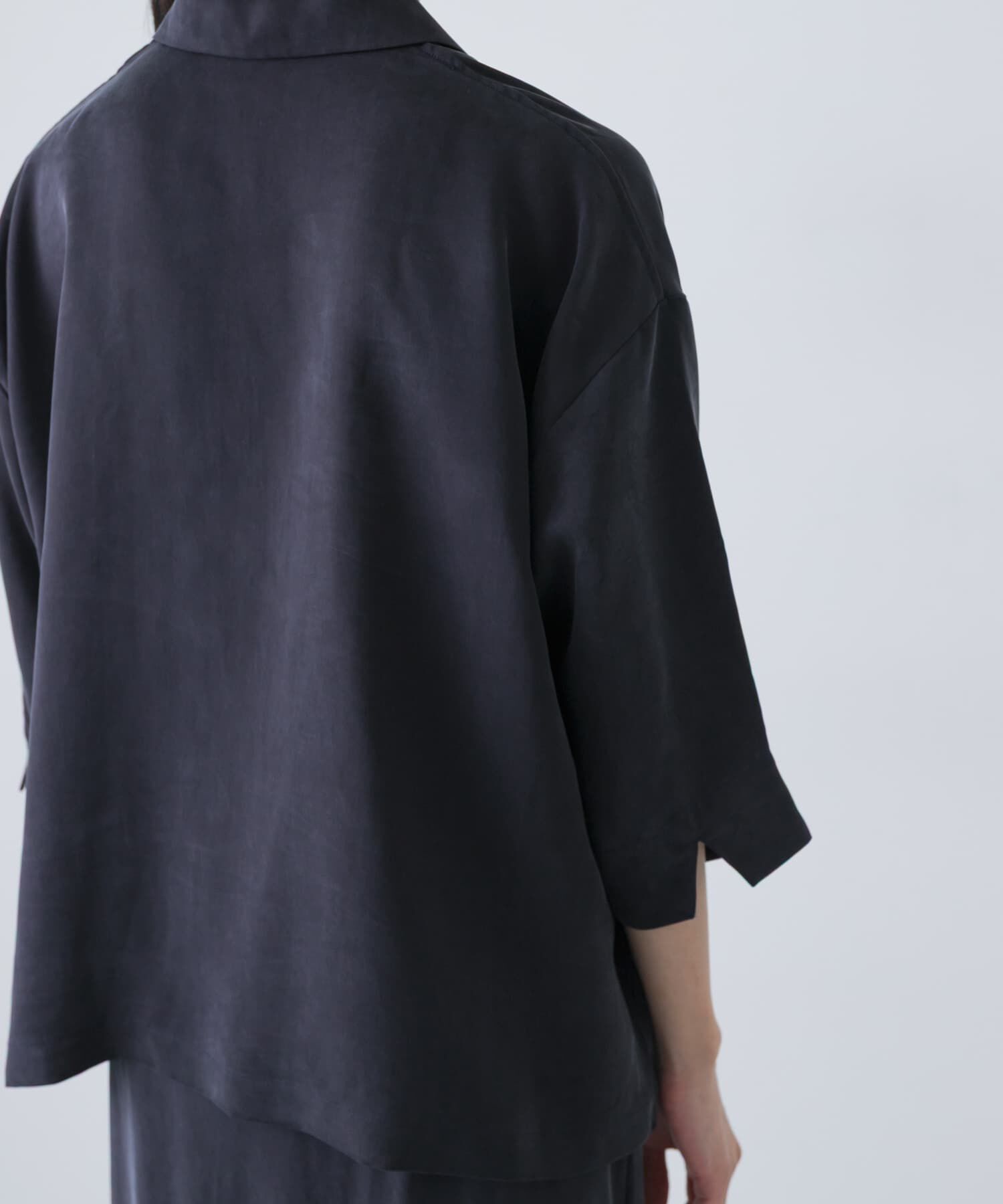 かぐれ「キュプラオープンカラーシャツ」|シャツ・ブラウス|