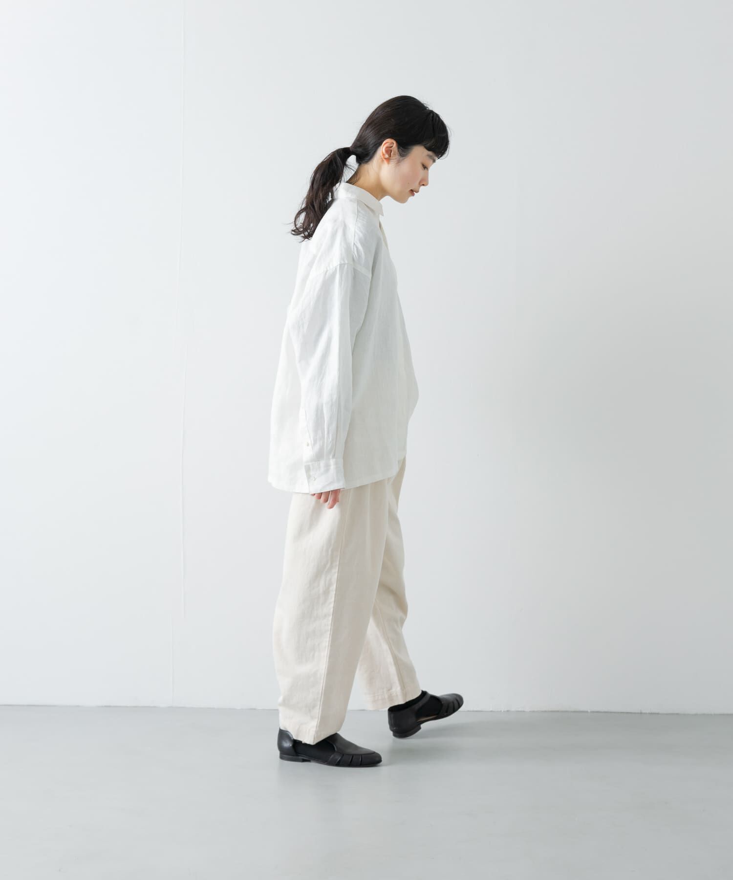 かぐれ「リネンレギュラーボックスシャツ」|シャツ・ブラウス|