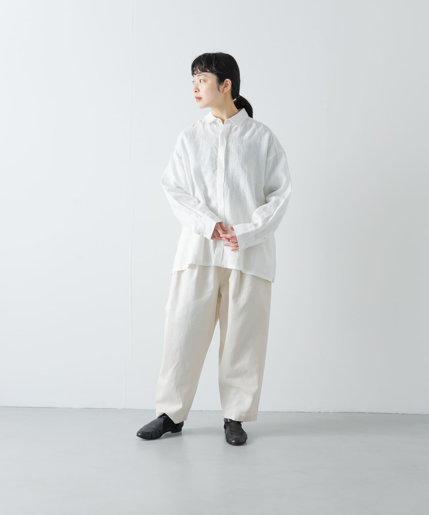 かぐれ「リネンレギュラーボックスシャツ」|シャツ・ブラウス|