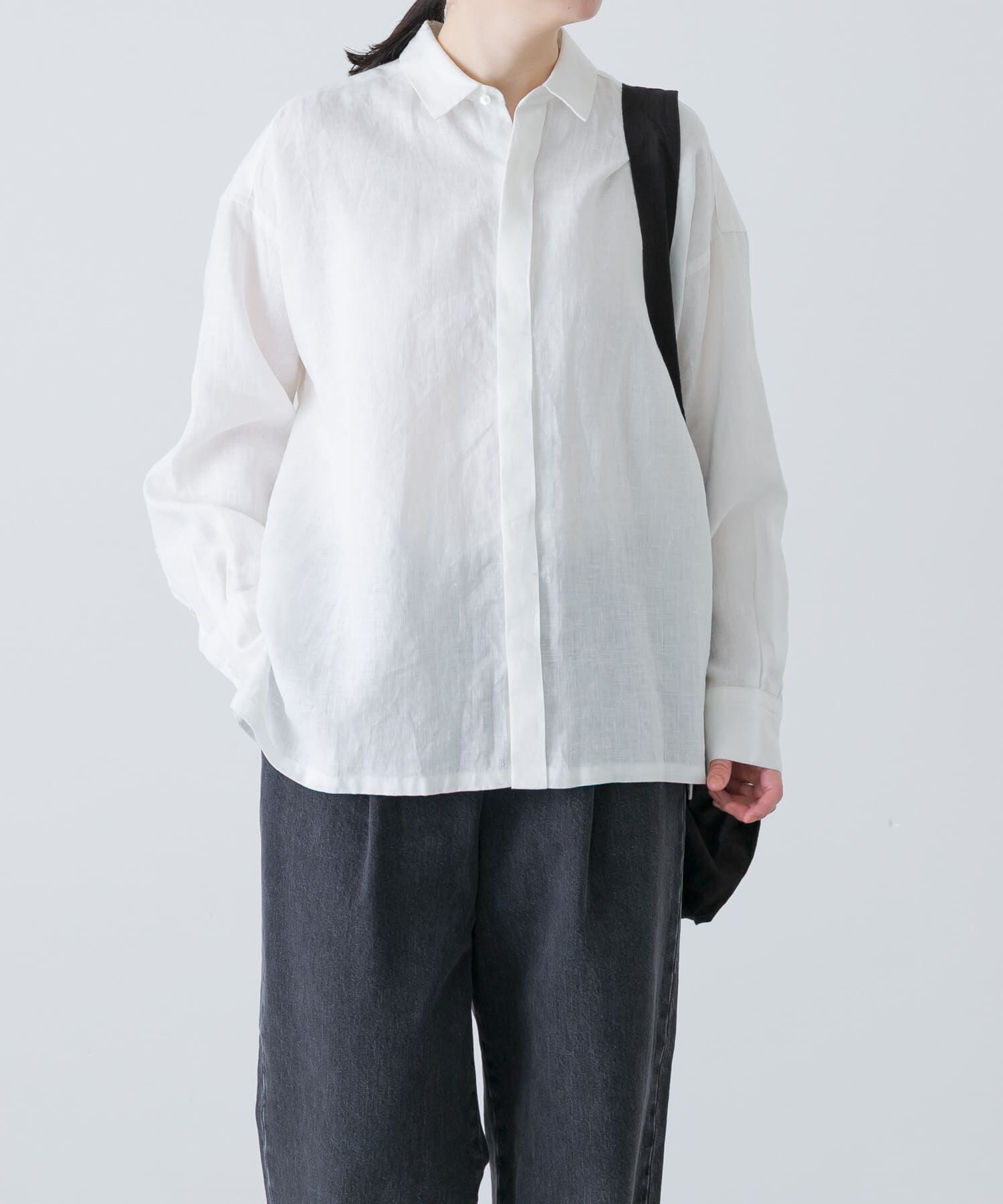 かぐれ「リネンレギュラーボックスシャツ」|シャツ・ブラウス|