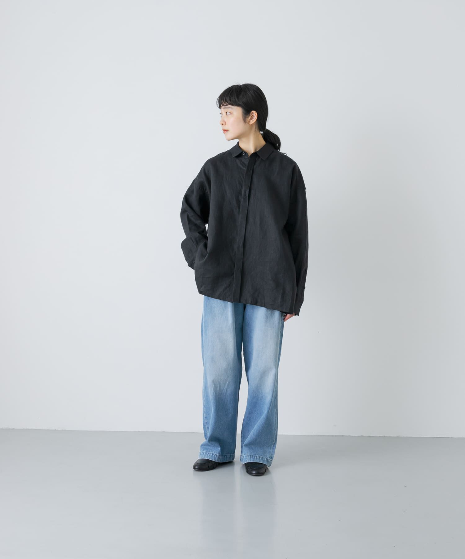 かぐれ「リネンレギュラーボックスシャツ」|シャツ・ブラウス|