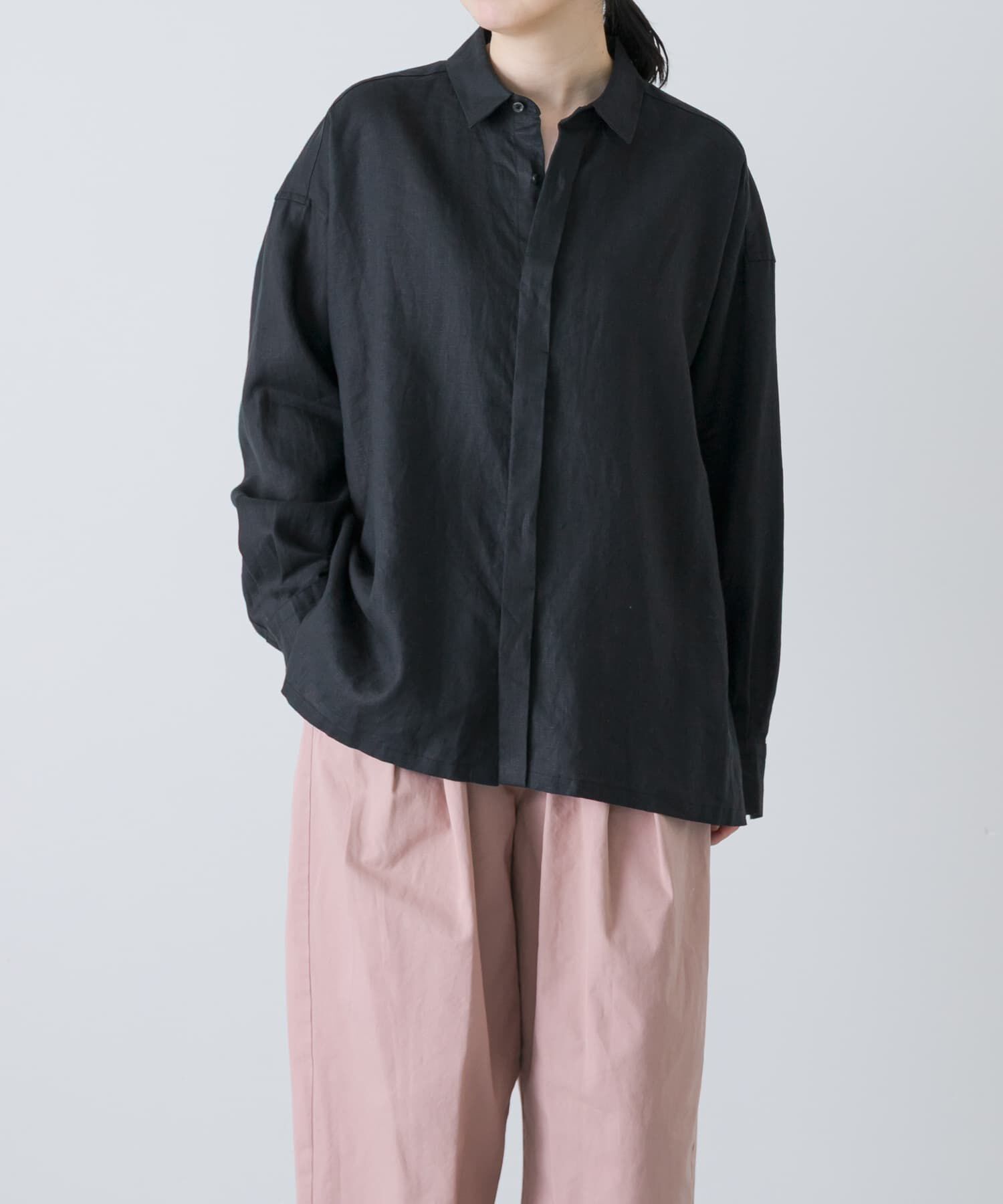 かぐれ「リネンレギュラーボックスシャツ」|シャツ・ブラウス|