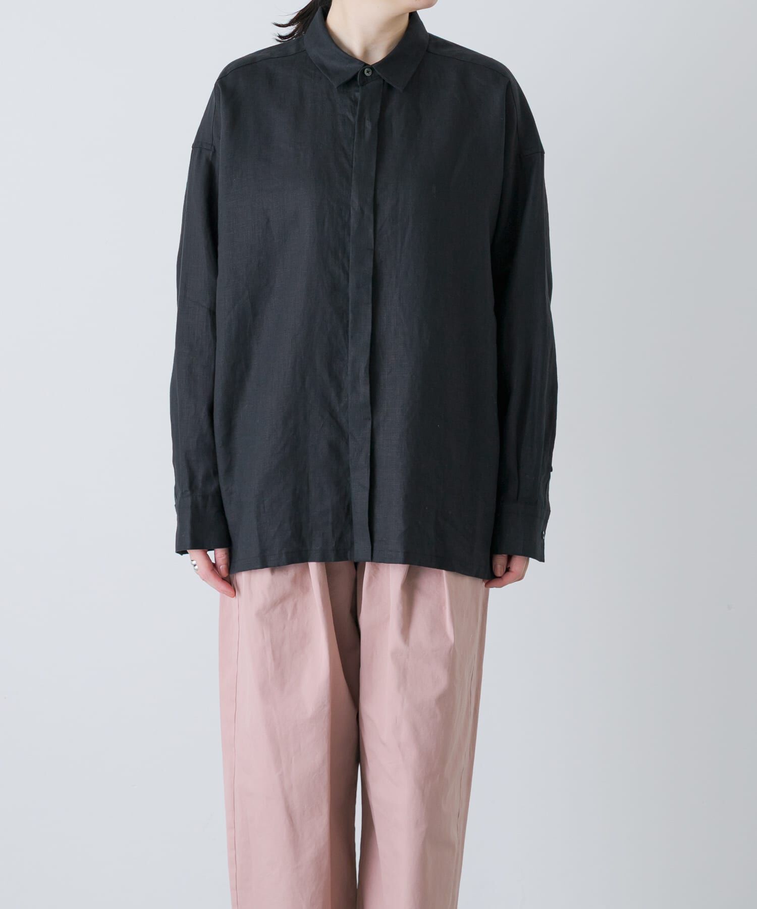 かぐれ「リネンレギュラーボックスシャツ」|シャツ・ブラウス|