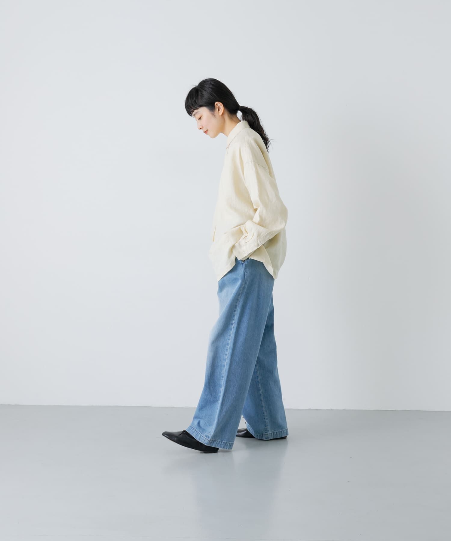 かぐれ「リネンレギュラーボックスシャツ」|シャツ・ブラウス|