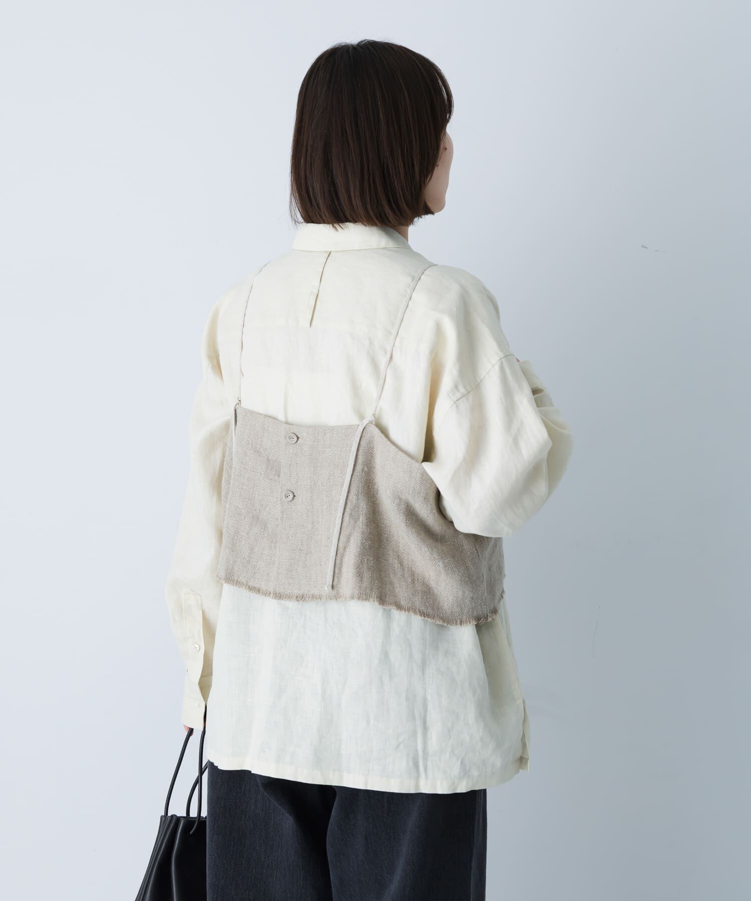 かぐれ「リネンレギュラーボックスシャツ」|シャツ・ブラウス|