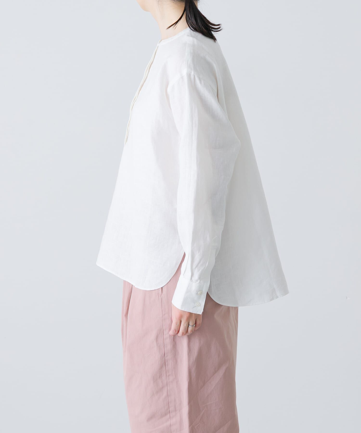 かぐれ「リネンヘンリーワイドシャツ」|シャツ・ブラウス|