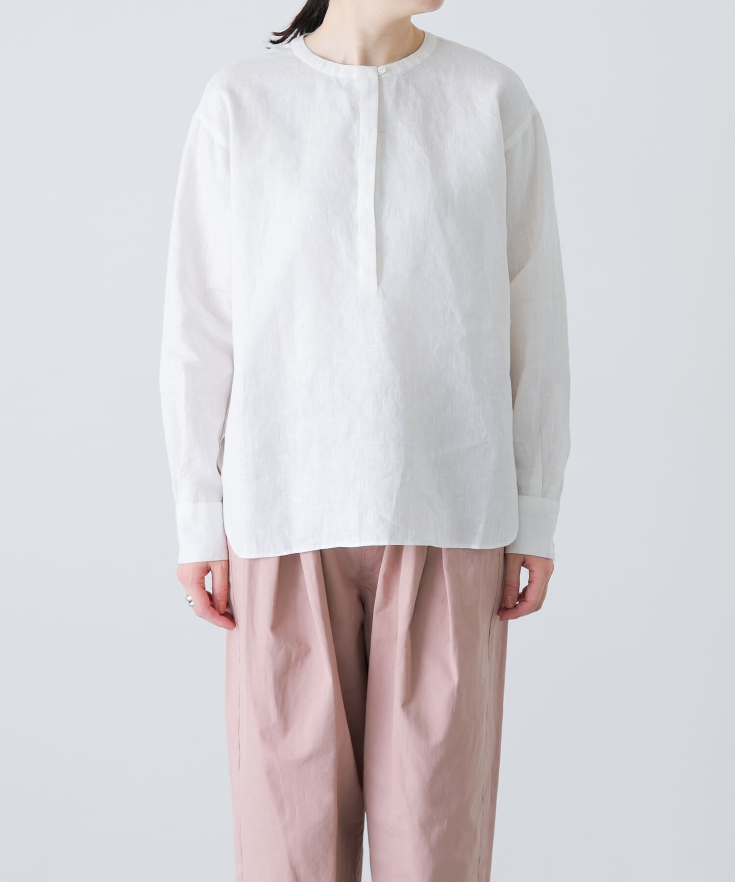 かぐれ「リネンヘンリーワイドシャツ」|シャツ・ブラウス|