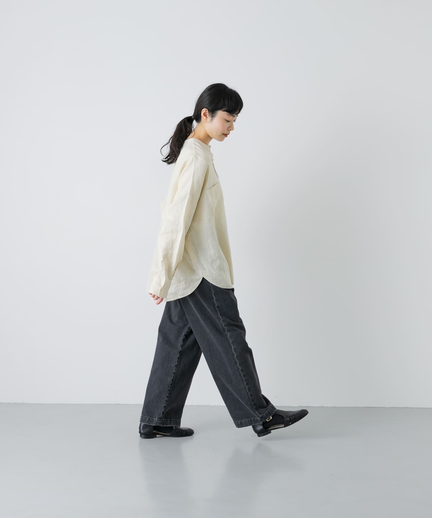 かぐれ「リネンダブルポケットワイドシャツ」|シャツ・ブラウス|