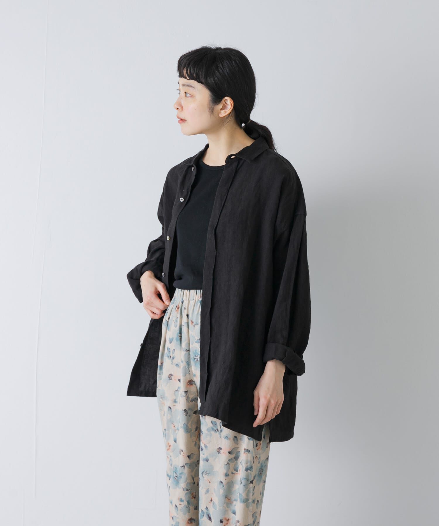 かぐれ「『ユニセックス』ドライリネンボックスシャツ」|シャツ・ブラウス|