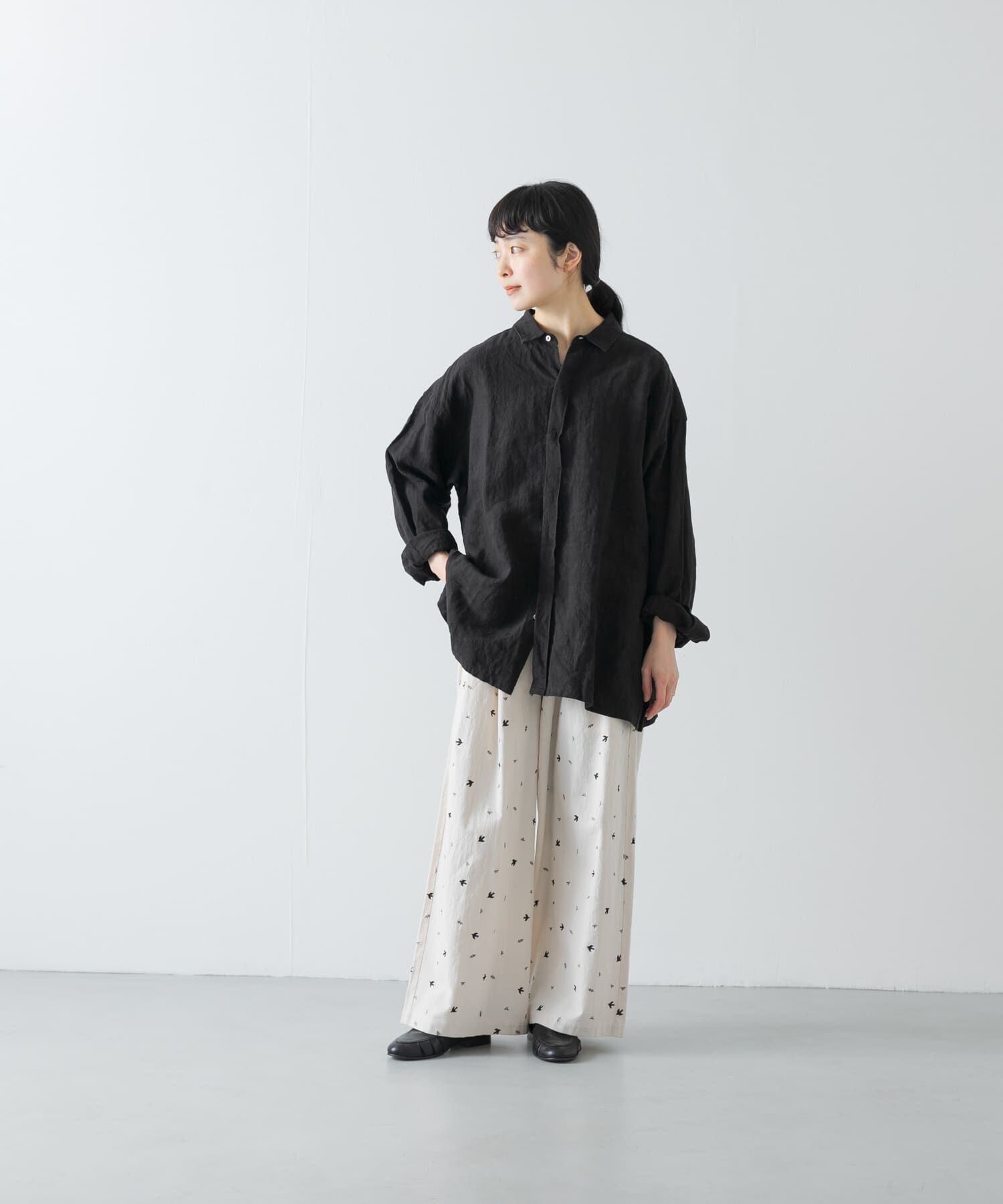 かぐれ「『ユニセックス』ドライリネンボックスシャツ」|シャツ・ブラウス|