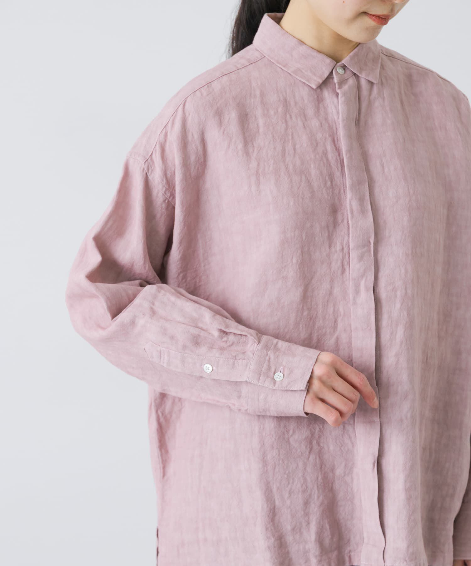 かぐれ「『ユニセックス』ドライリネンボックスシャツ」|シャツ・ブラウス|
