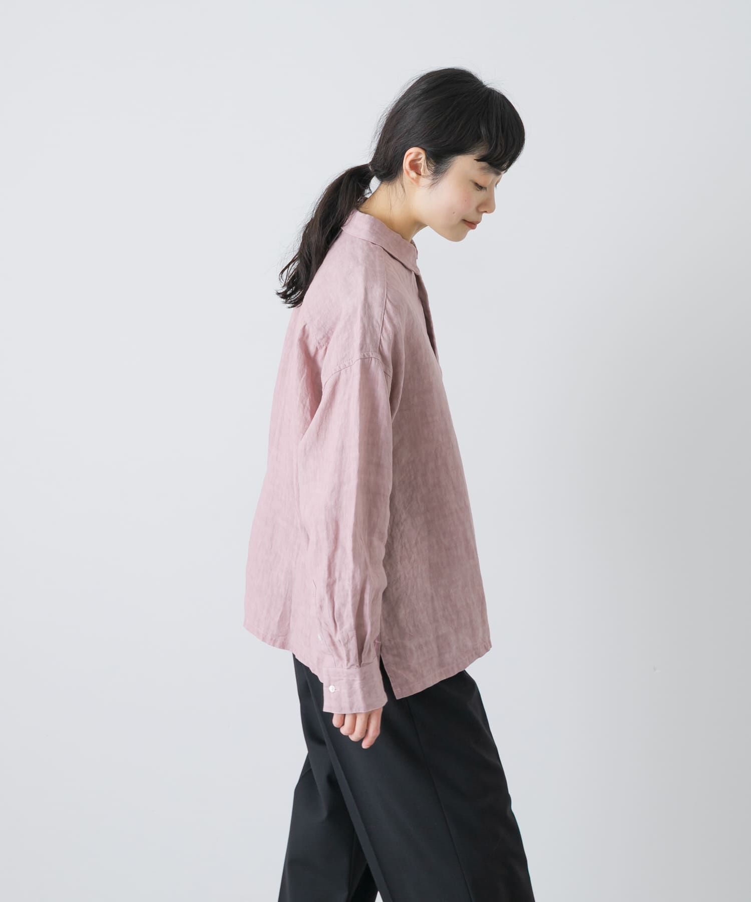 かぐれ「『ユニセックス』ドライリネンボックスシャツ」|シャツ・ブラウス|