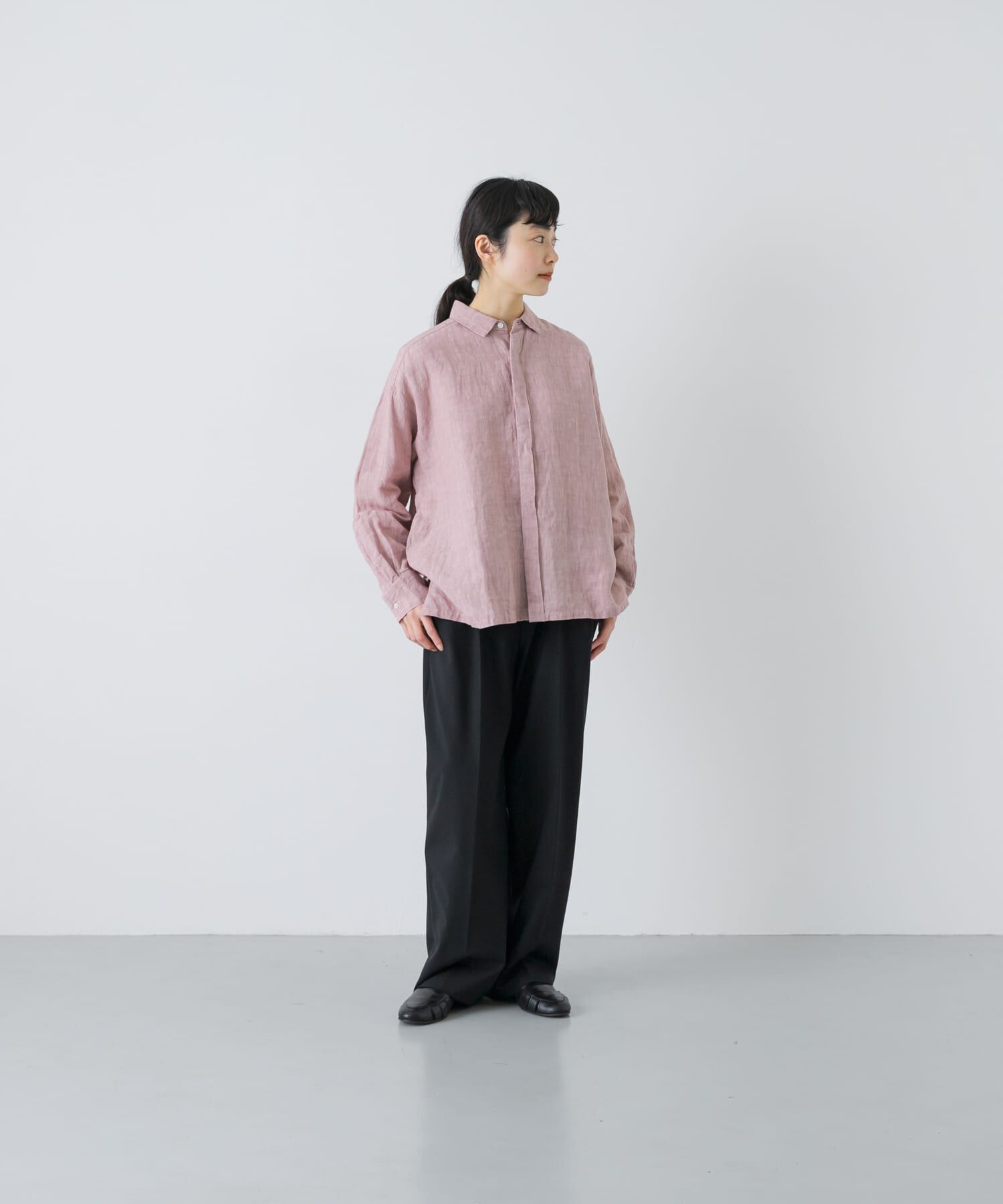 かぐれ「『ユニセックス』ドライリネンボックスシャツ」|シャツ・ブラウス|