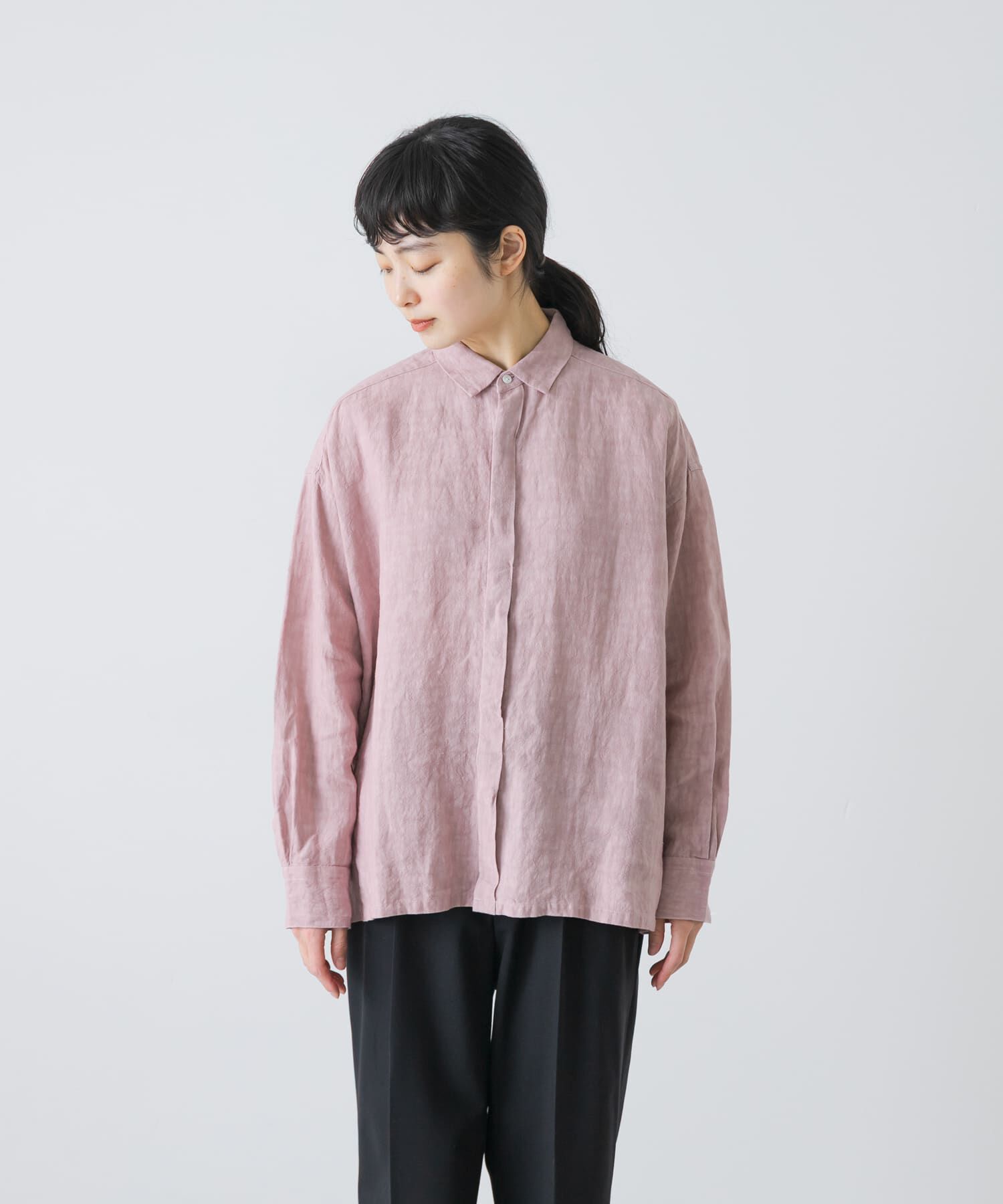 かぐれ「『ユニセックス』ドライリネンボックスシャツ」|シャツ・ブラウス|