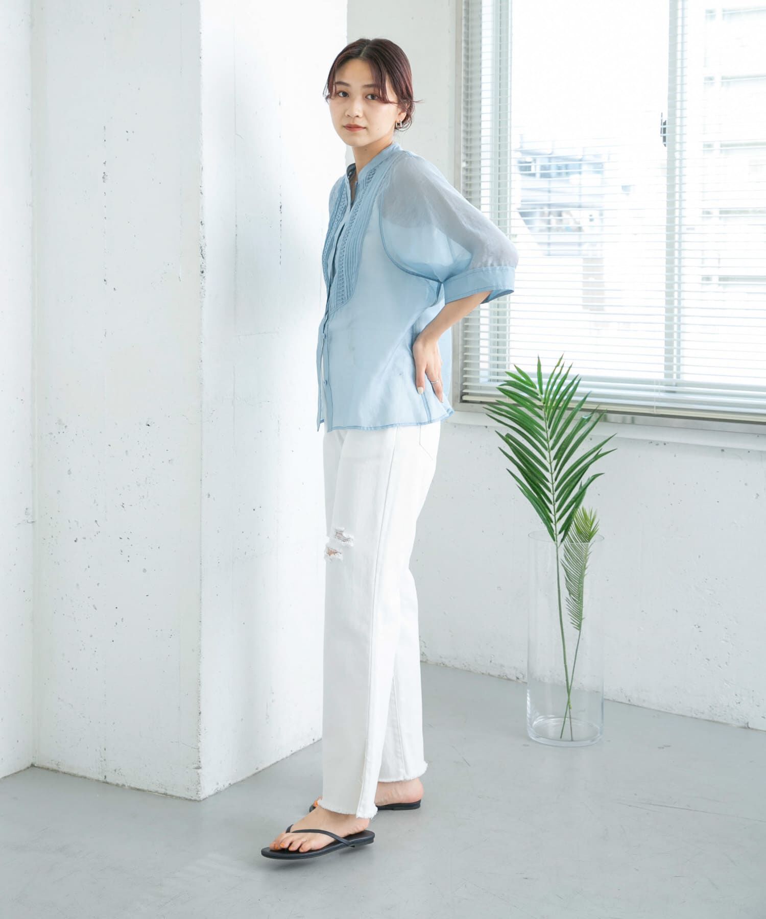  「リメイクダメージスリットデニム」|デニム|