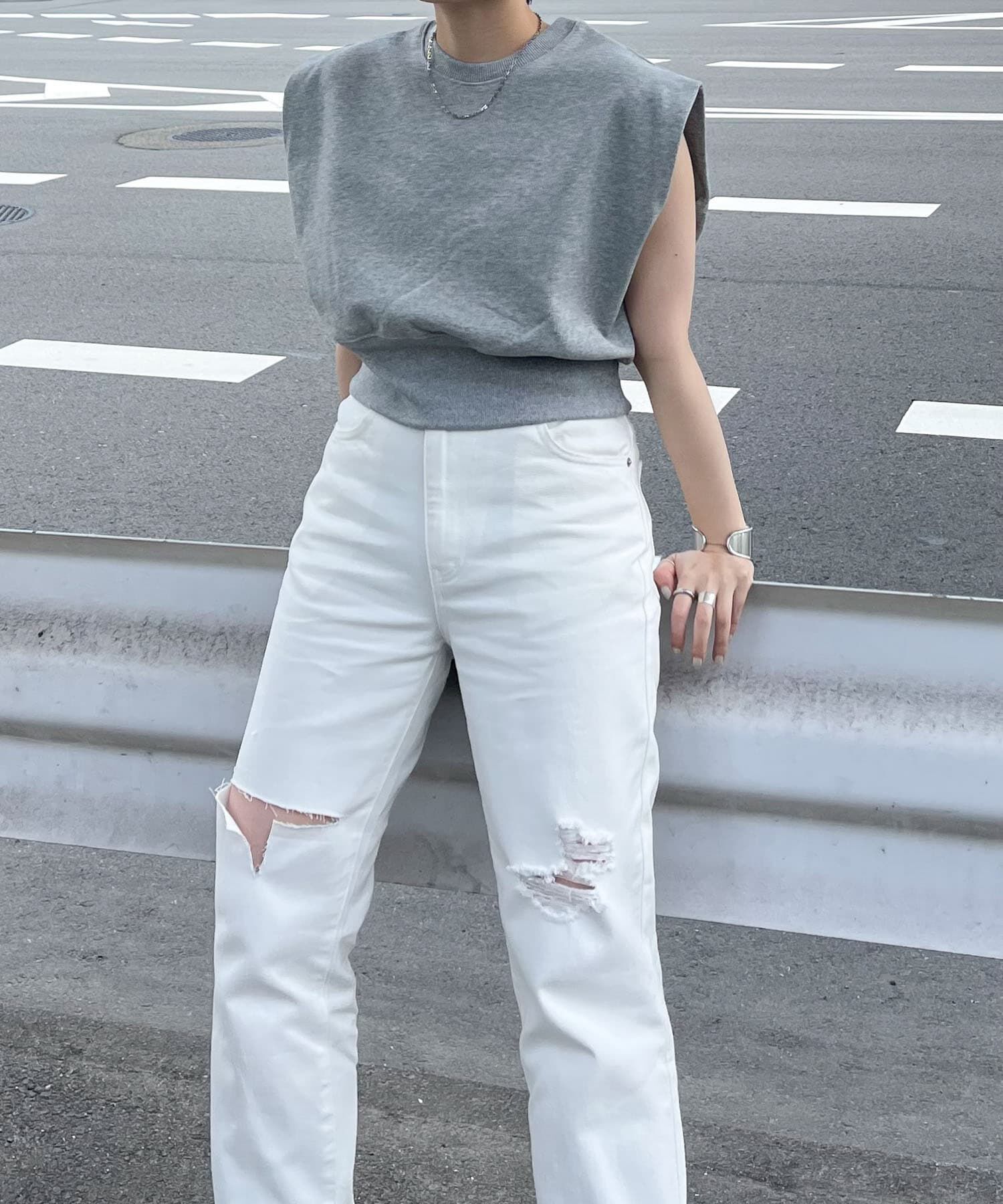  「リメイクダメージスリットデニム」|デニム|