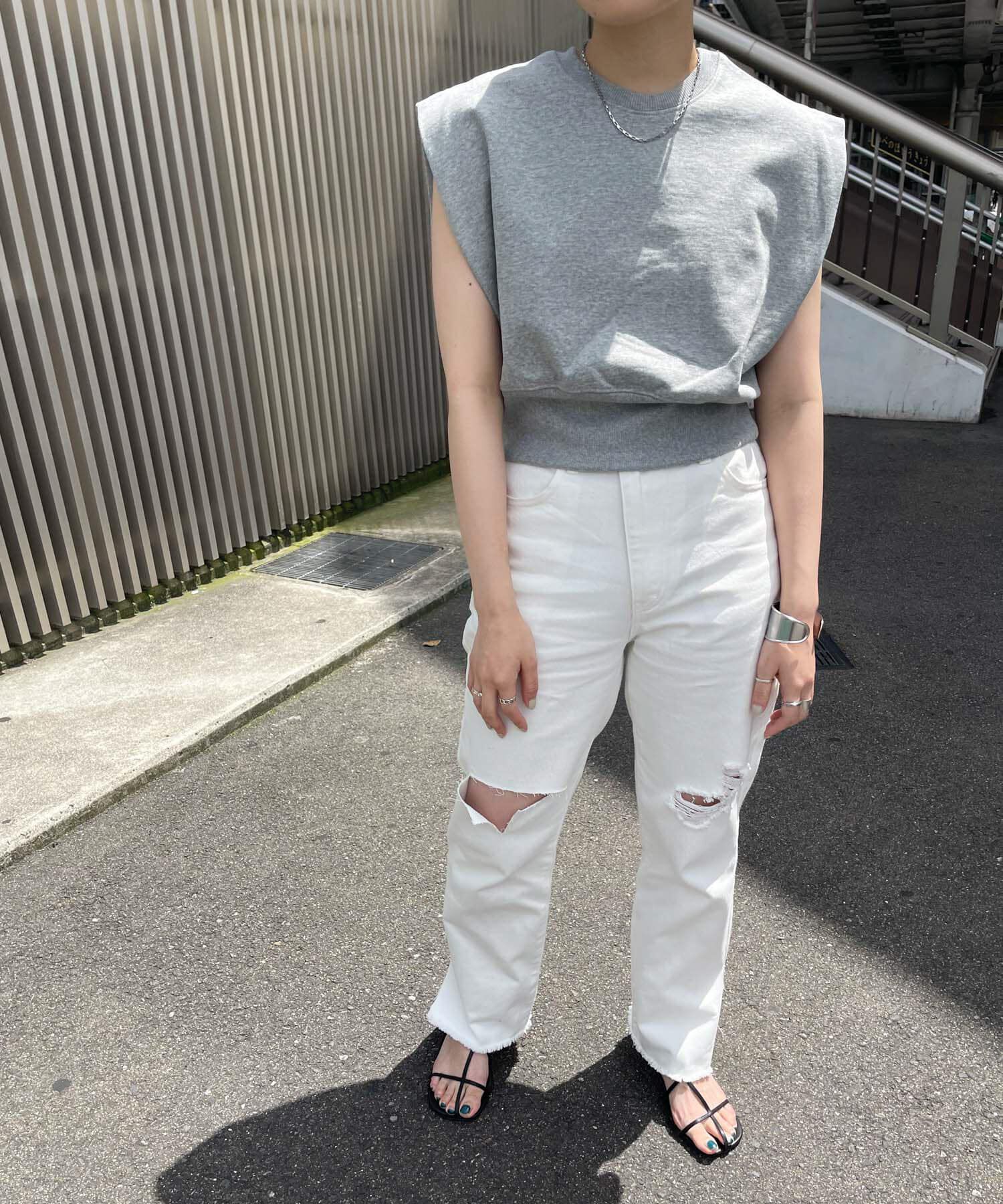  「リメイクダメージスリットデニム」|デニム|