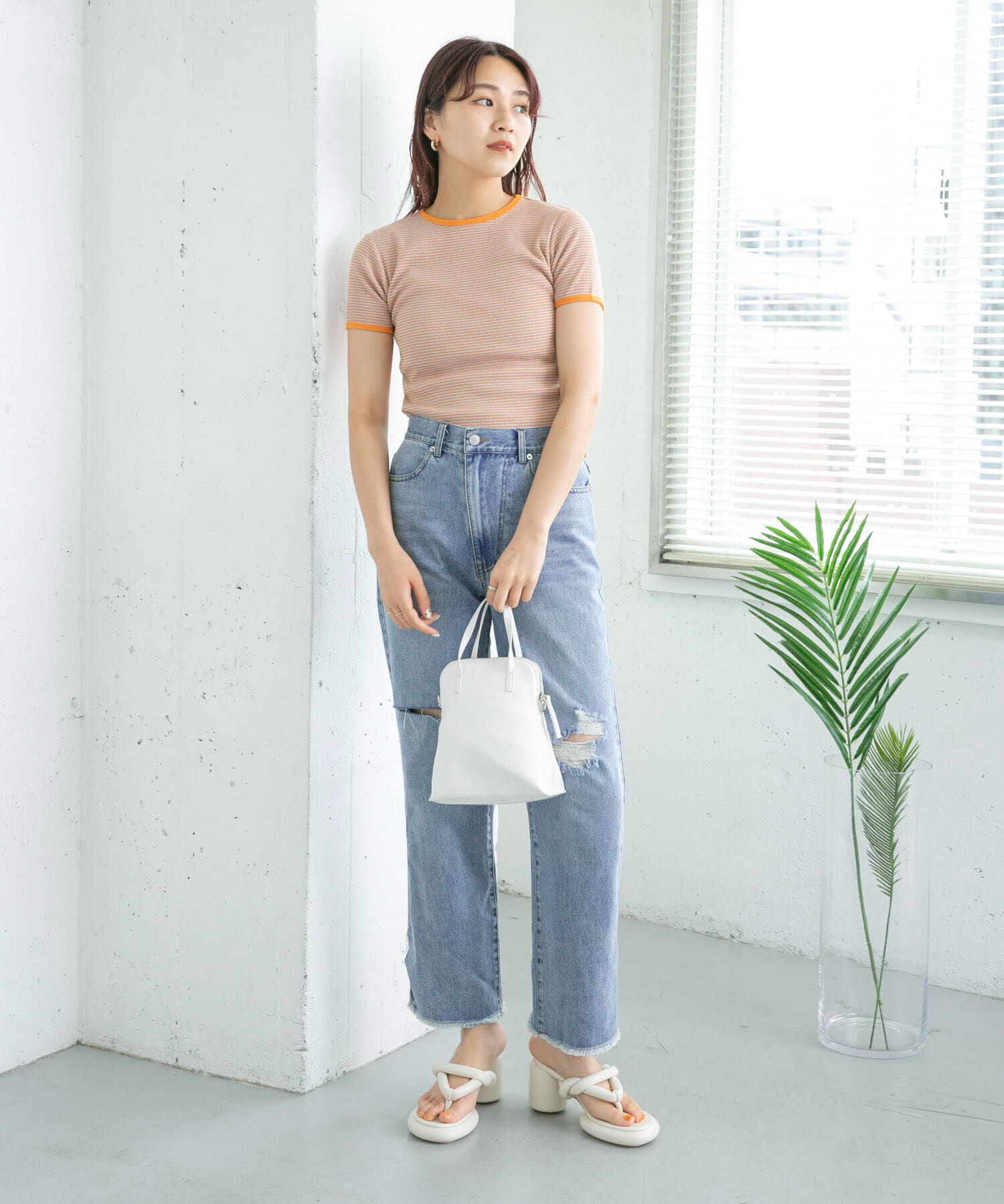  「リメイクダメージスリットデニム」|デニム|