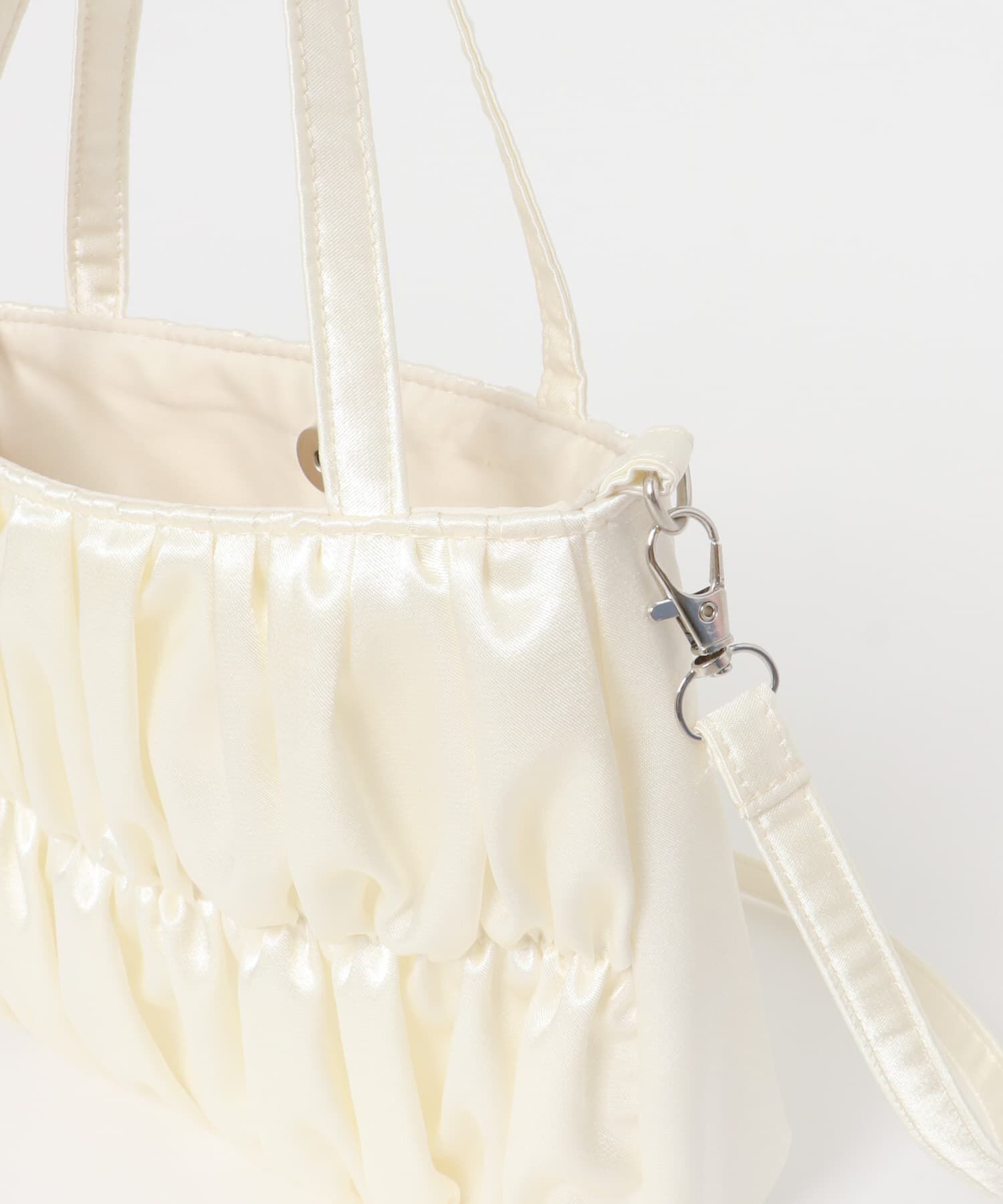  「サテンギャザーハンドBAG」|ハンドバッグ|