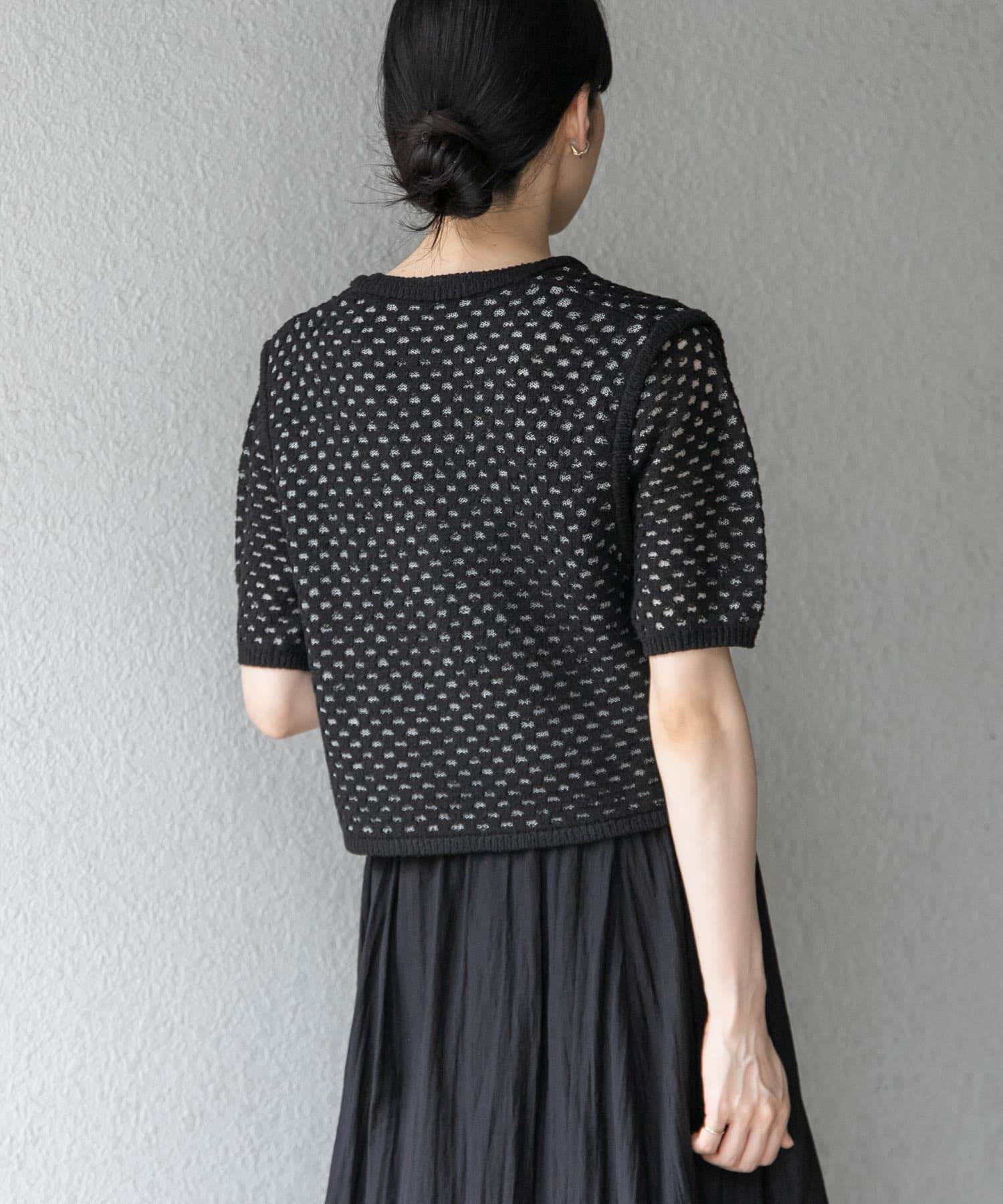  「ループヤーンメッシュプルオーバー」|ニット・セーター|