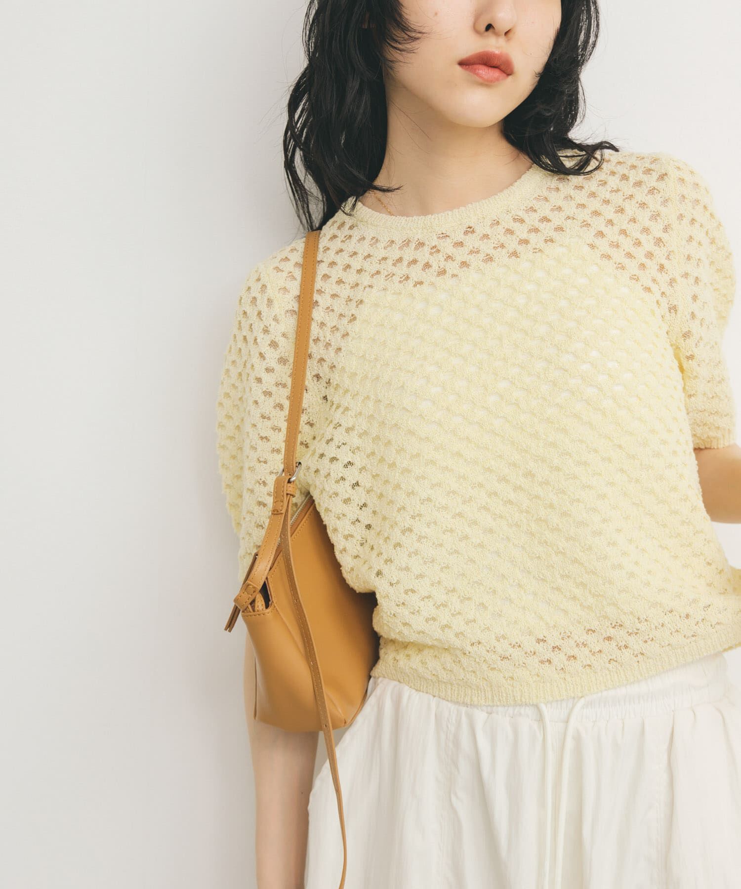  「ループヤーンメッシュプルオーバー」|ニット・セーター|