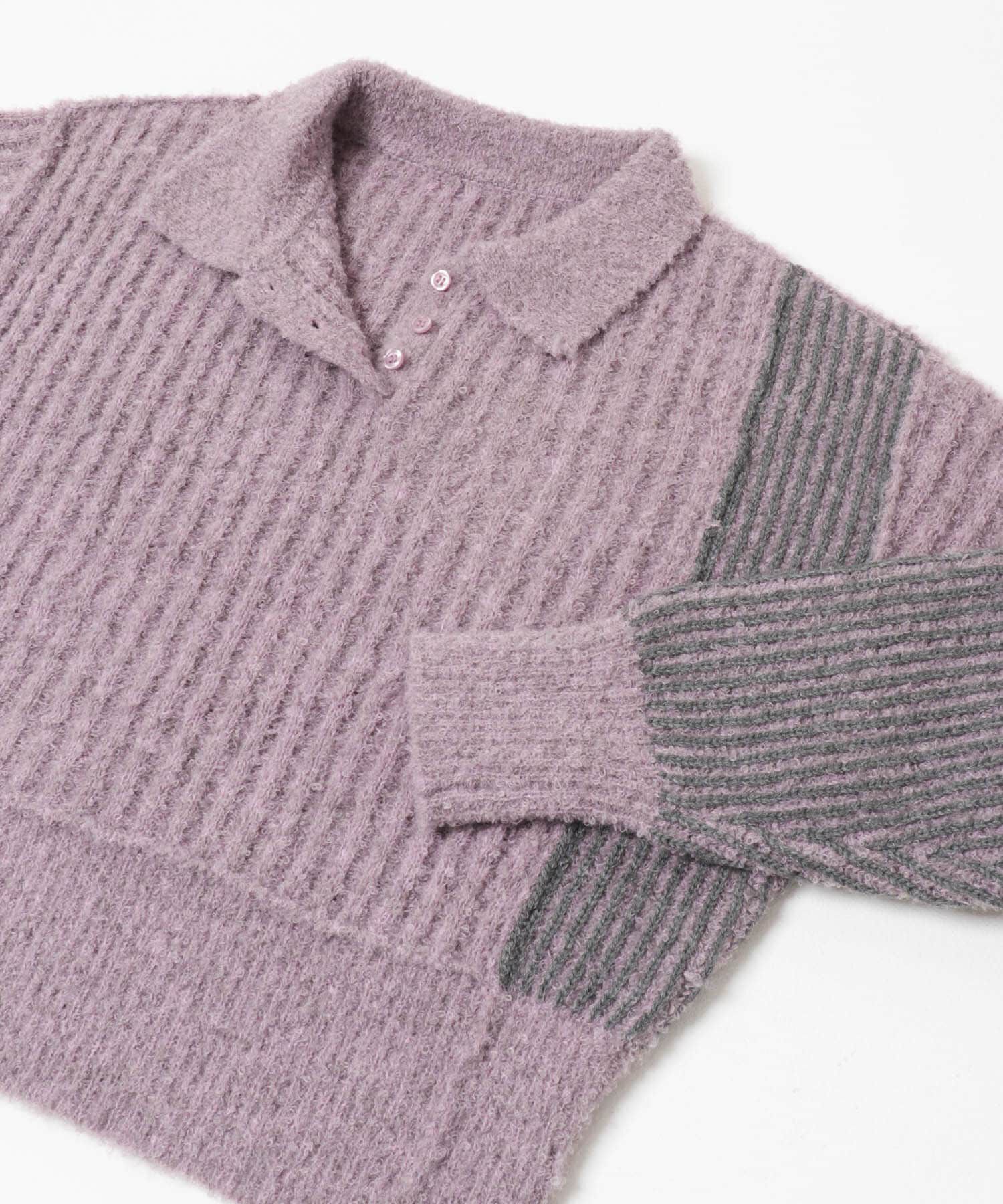  「バイカラーデザインスリーブニット」|ニット・セーター|