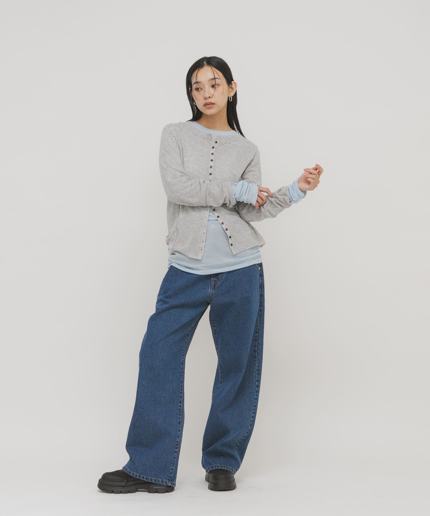  「『2サイズ展開』フロントパネルデザインデニム」|デニム|