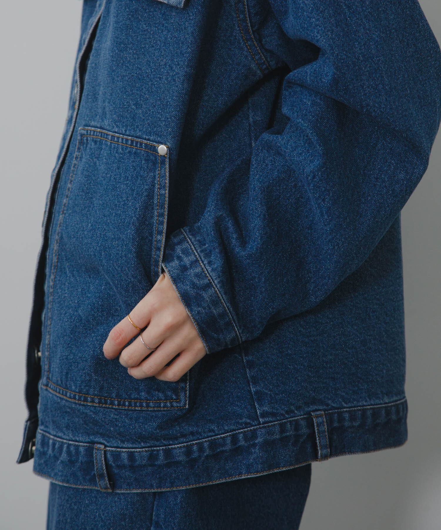  「ハイネックデニムブルゾン」|ブルゾン・スタジャン|