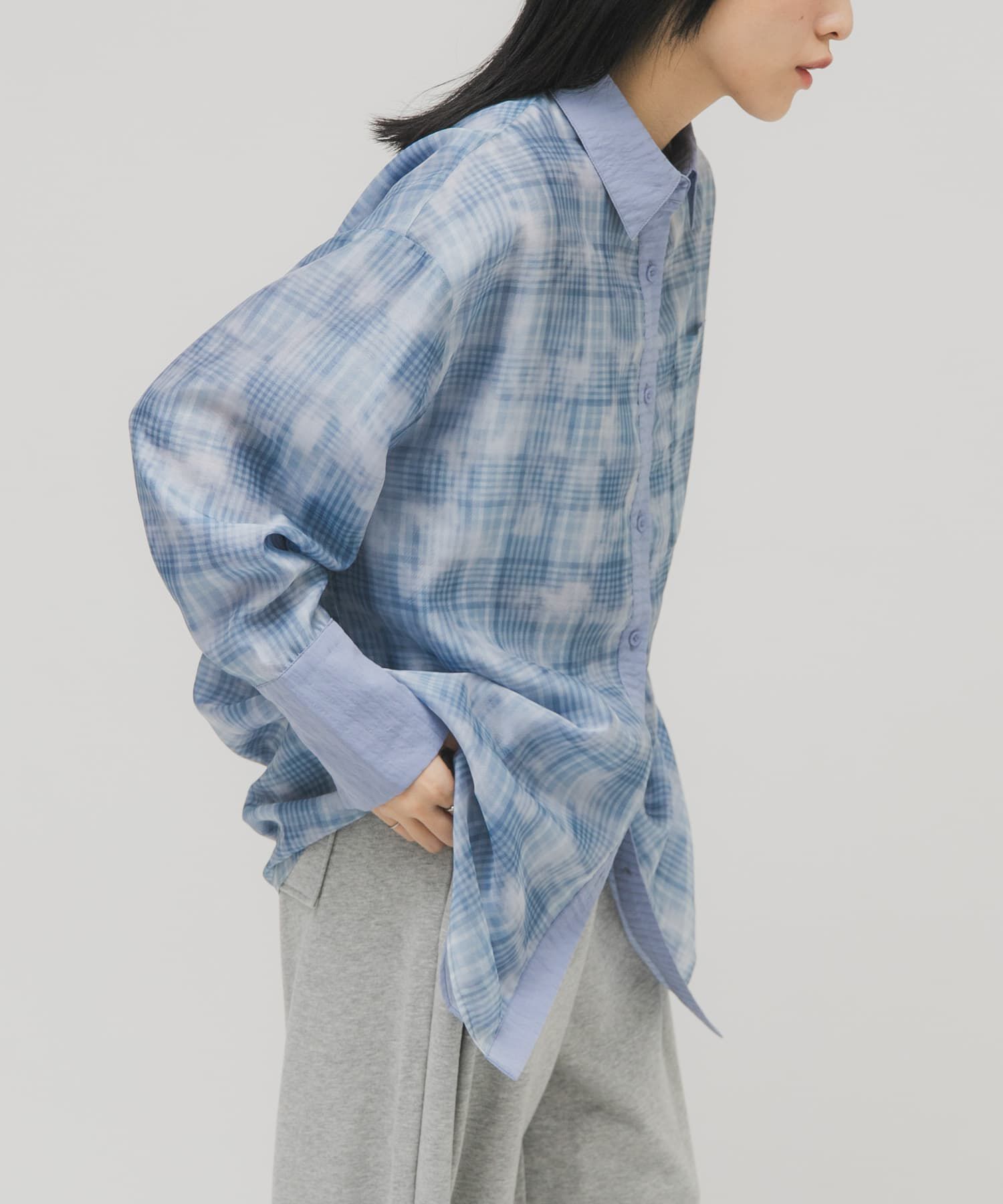  「シアーチェックレイヤードシャツ」|シャツ・ブラウス|