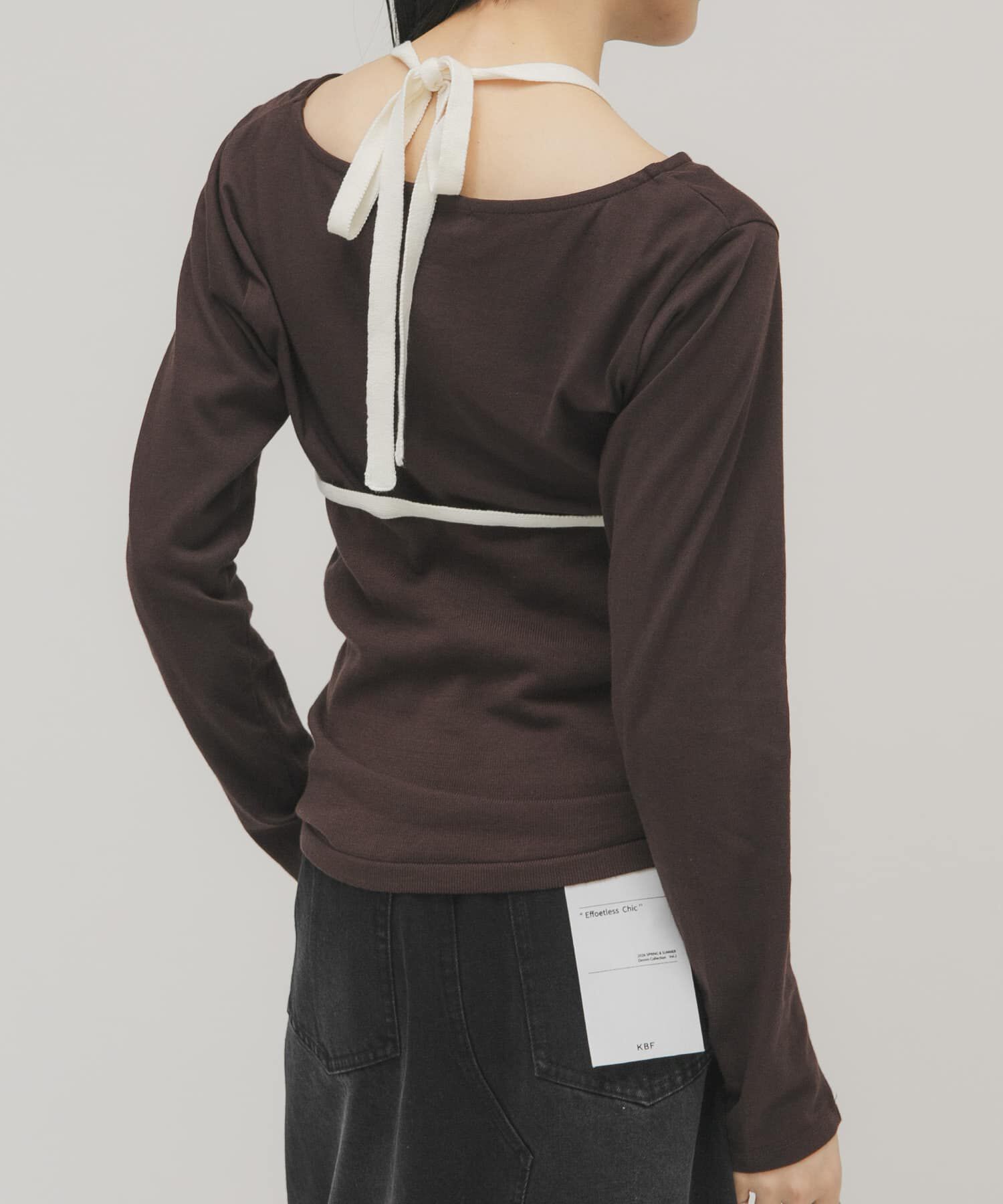  「バイカラービスチェSETトップス」|Tシャツ・カットソー|ブラウン系その他