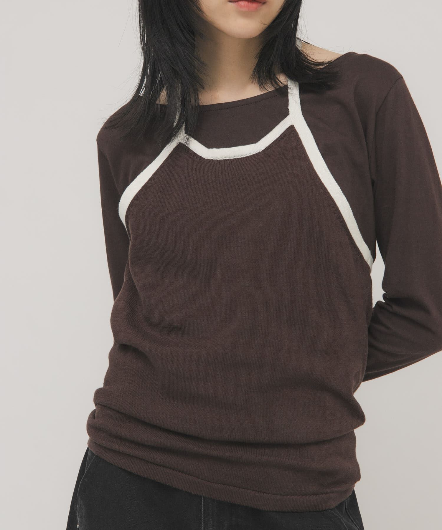  「バイカラービスチェSETトップス」|Tシャツ・カットソー|