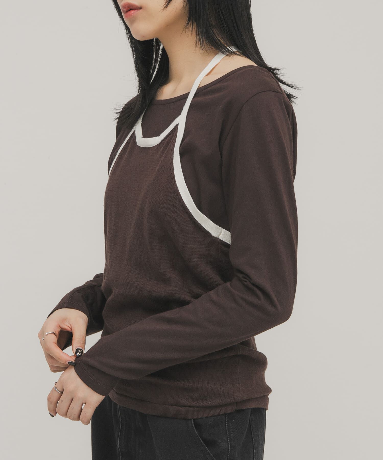  「バイカラービスチェSETトップス」|Tシャツ・カットソー|