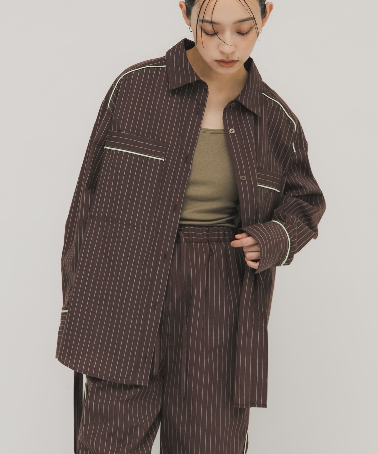  「ストライプBIGシャツ」|シャツ・ブラウス|