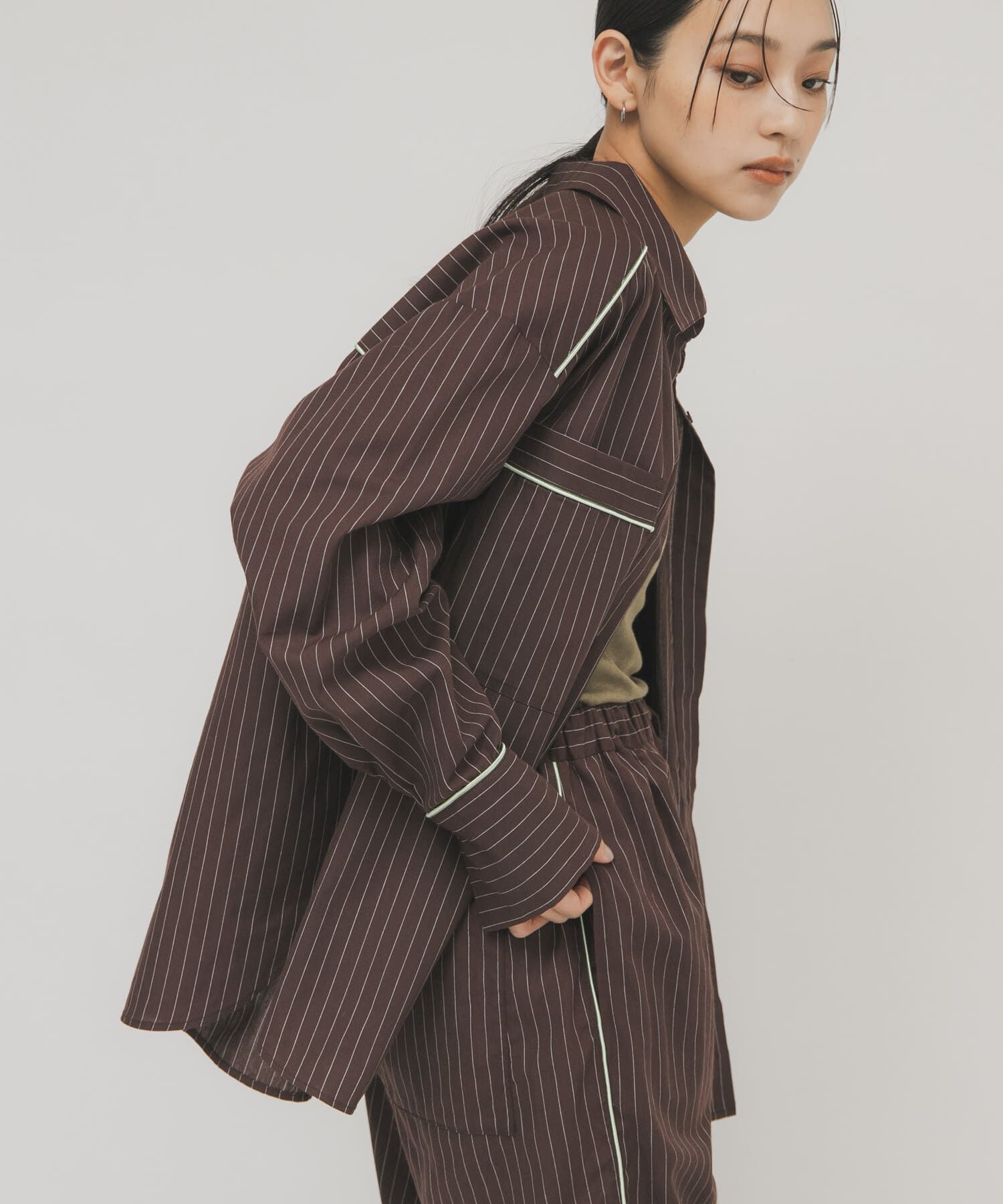  「ストライプBIGシャツ」|シャツ・ブラウス|