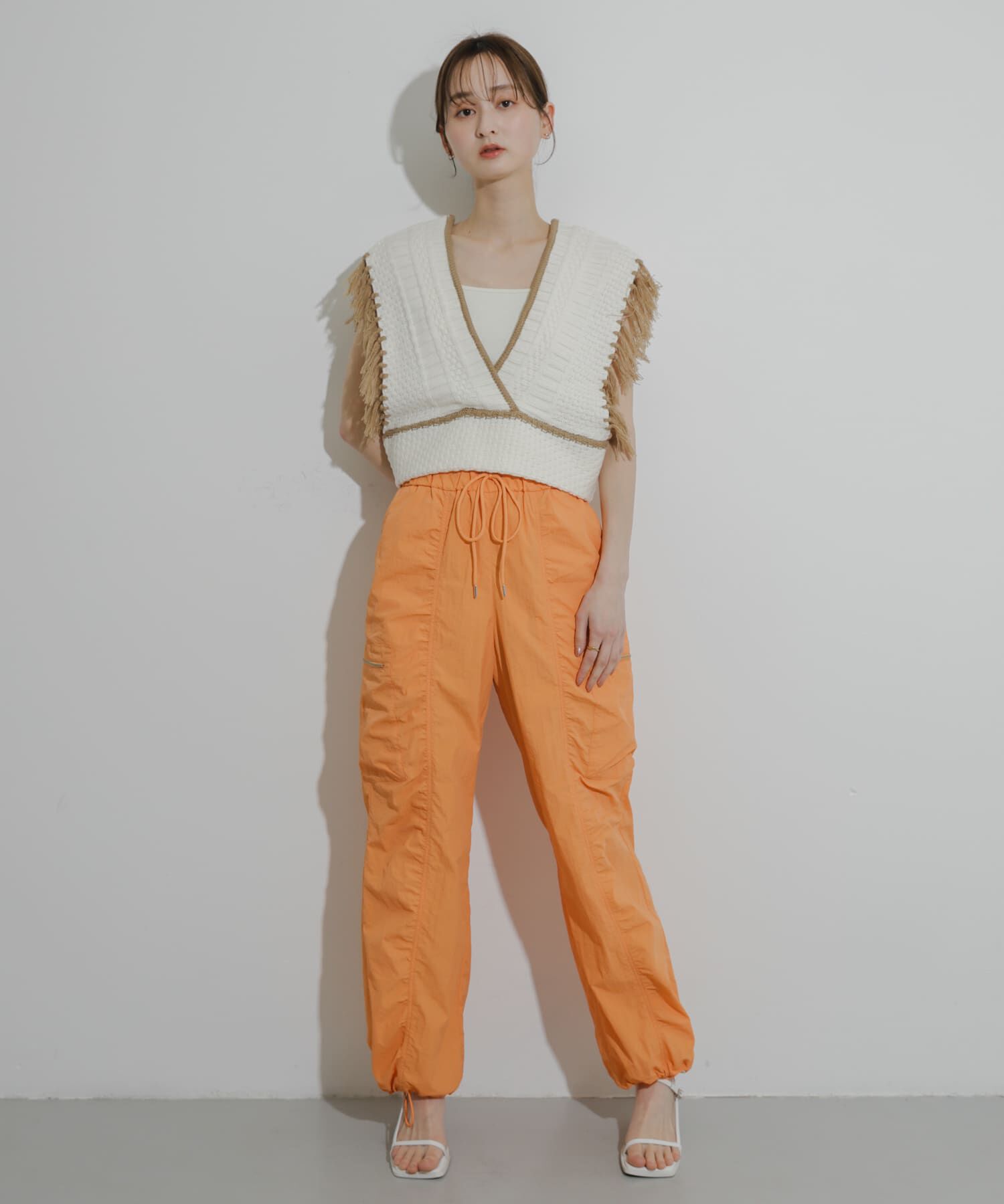 SENSE OF PLACE by URBAN RESEARCH「フリンジニットベスト」|ベスト・ジレ|