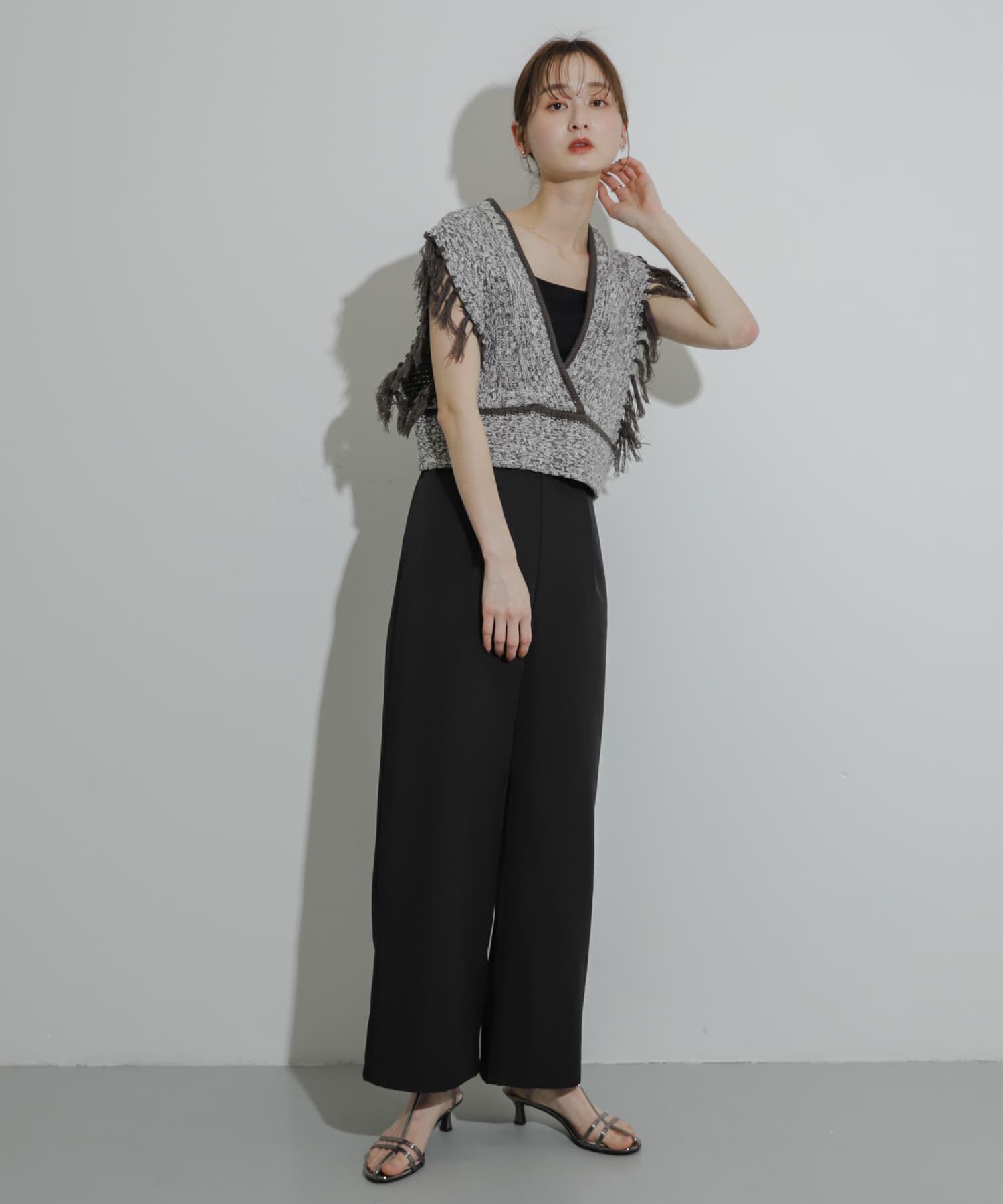 SENSE OF PLACE by URBAN RESEARCH「フリンジニットベスト」|ベスト・ジレ|