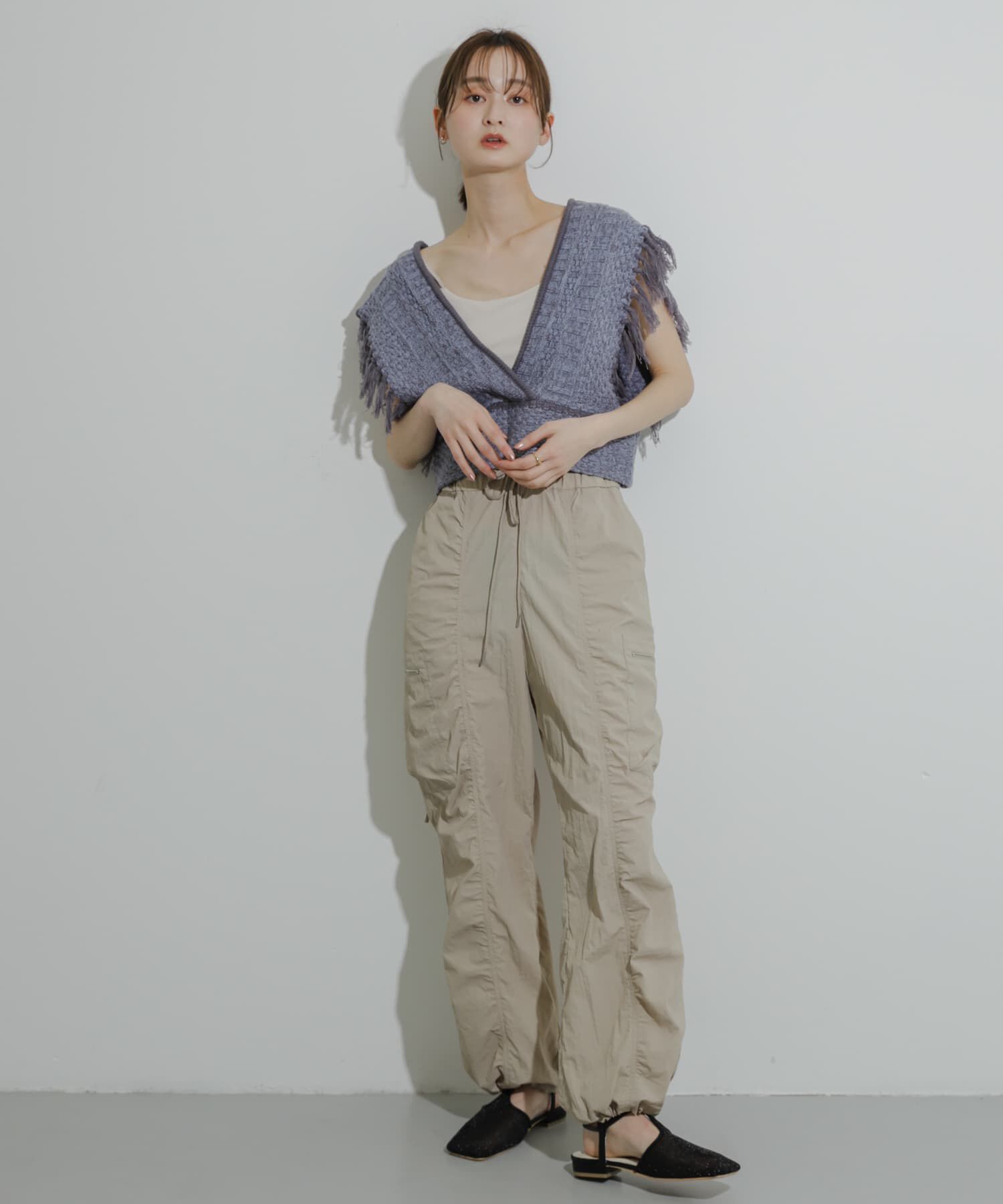 SENSE OF PLACE by URBAN RESEARCH「フリンジニットベスト」|ベスト・ジレ|